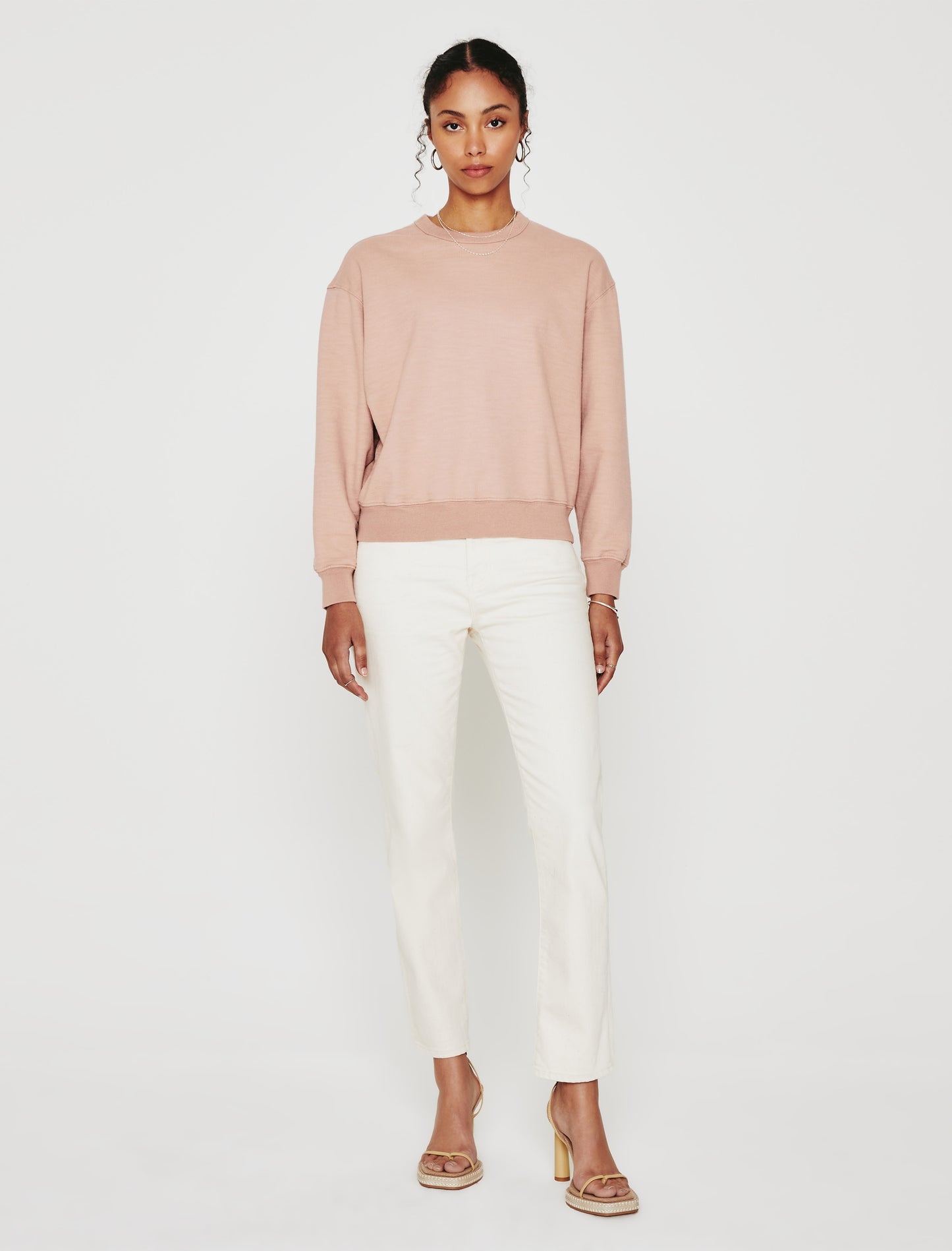 Nova Crew Rose Cloud Relaxed Crew Neck Sweatshirt Women Top Photo 2