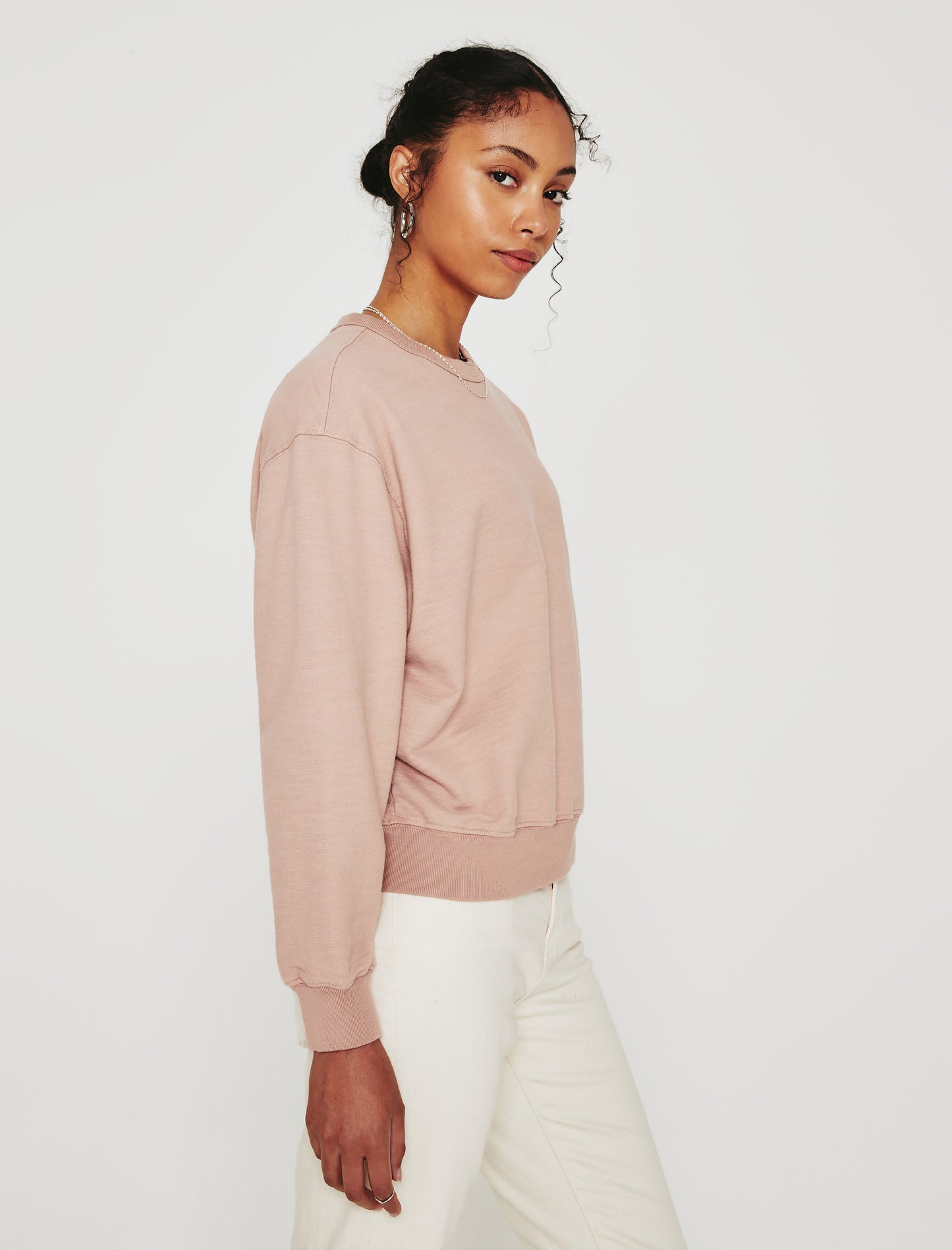 Nova Crew Rose Cloud Relaxed Crew Neck Sweatshirt Women Top Photo 4