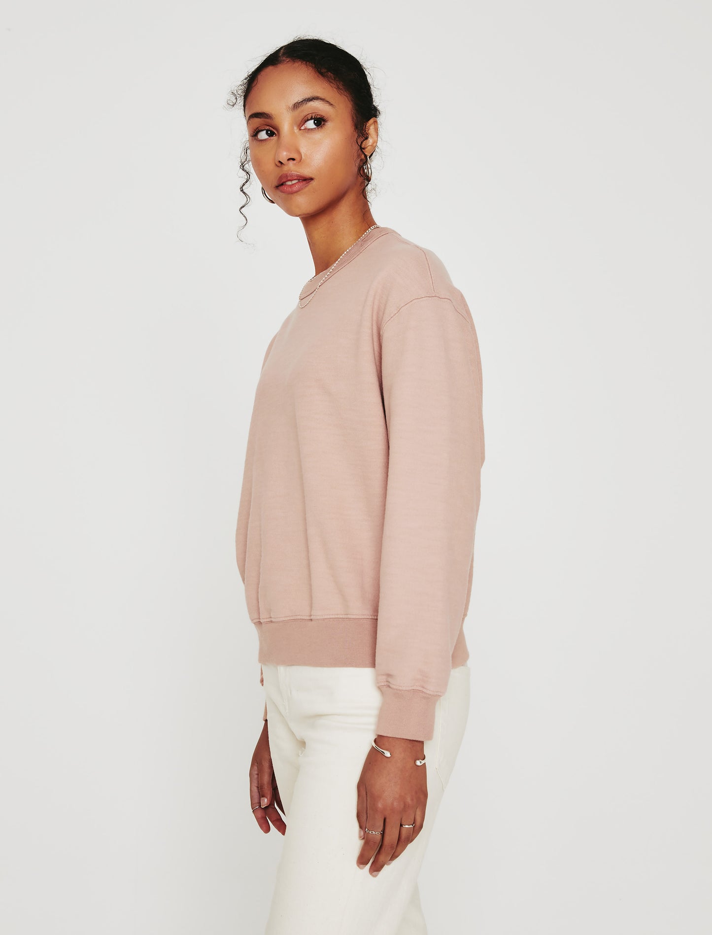 Nova Crew Rose Cloud Relaxed Crew Neck Sweatshirt Women Top Photo 5