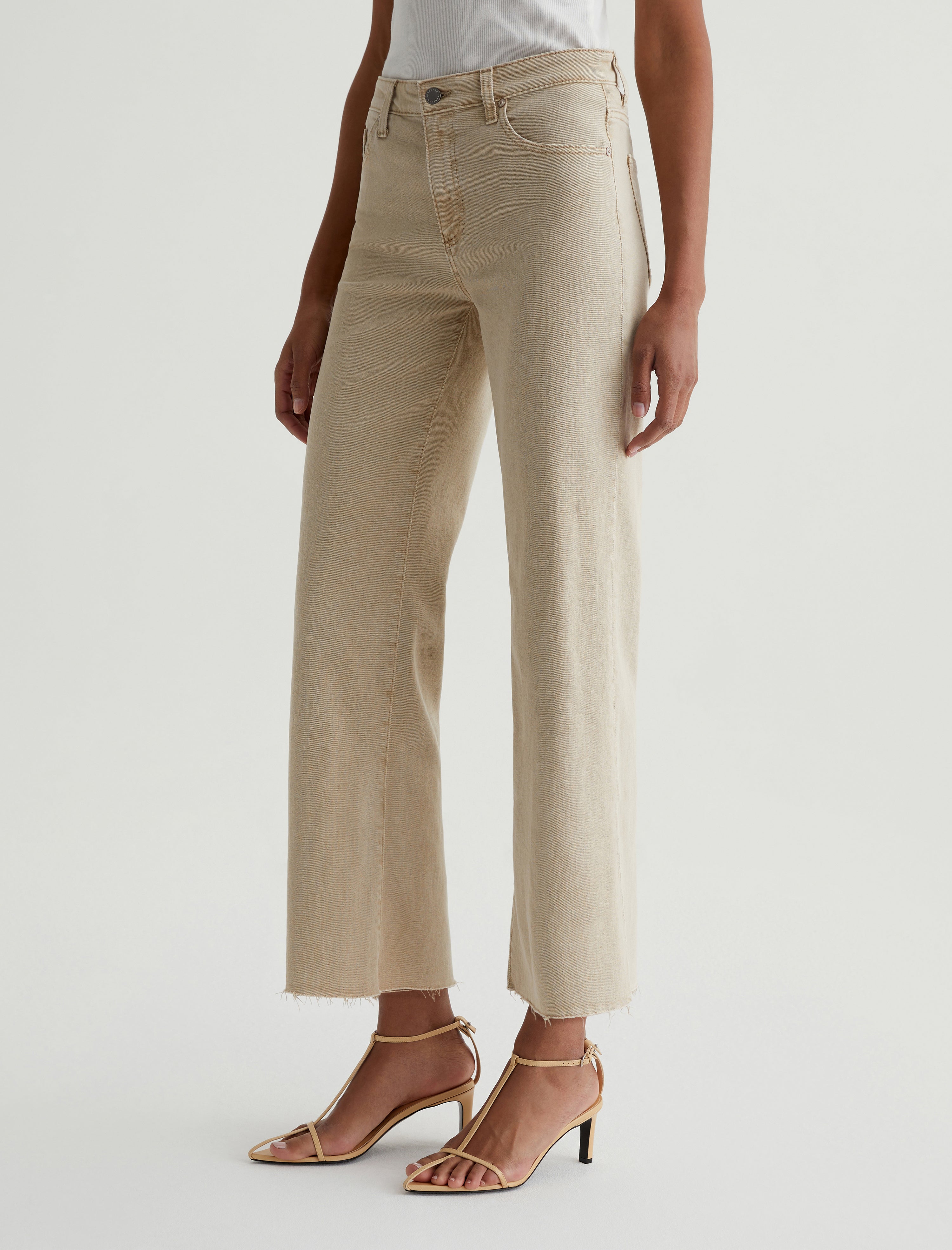 Saige Wide Leg Crop Sulfur Pumice Mid Rise Wide Leg Women Bottom Photo 4
