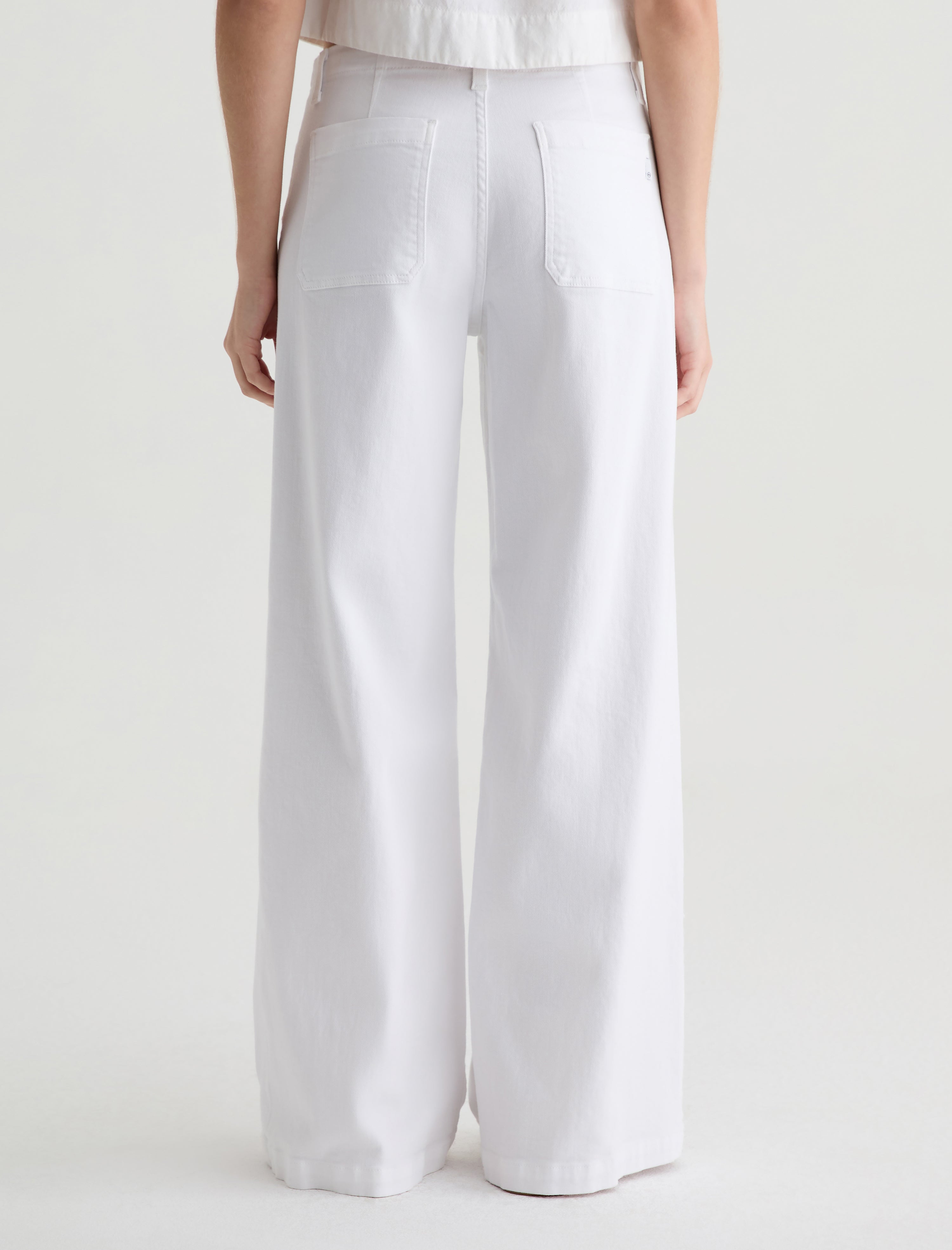 Stella Cinched White Low Slung Palazzo Women Bottom Photo 7