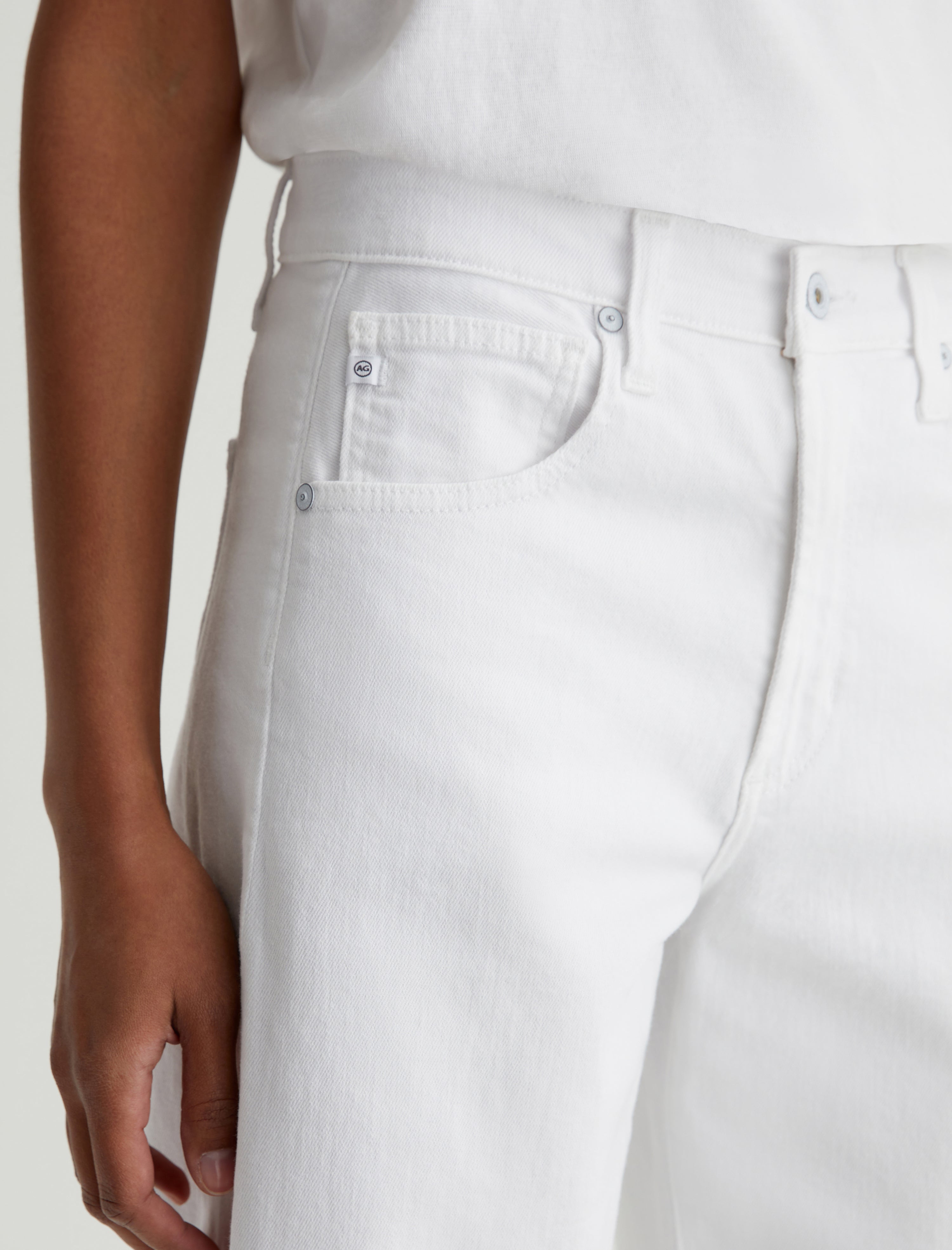 Hattie Crop Gallery White High Rise Barrel Women Bottom Photo 3