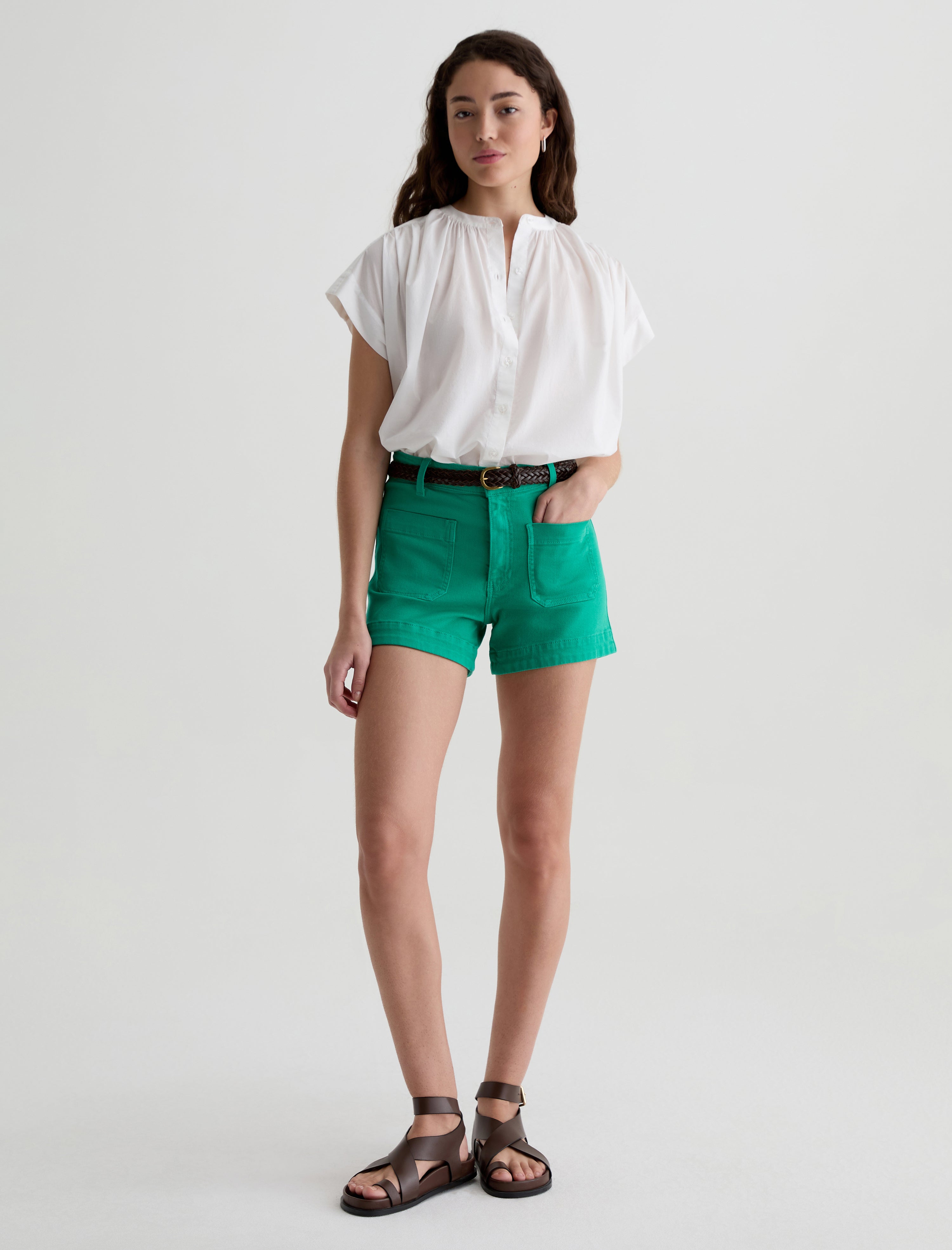 Daisy Short Kelly Green Patch Pocket Short Women Bottom Photo 1