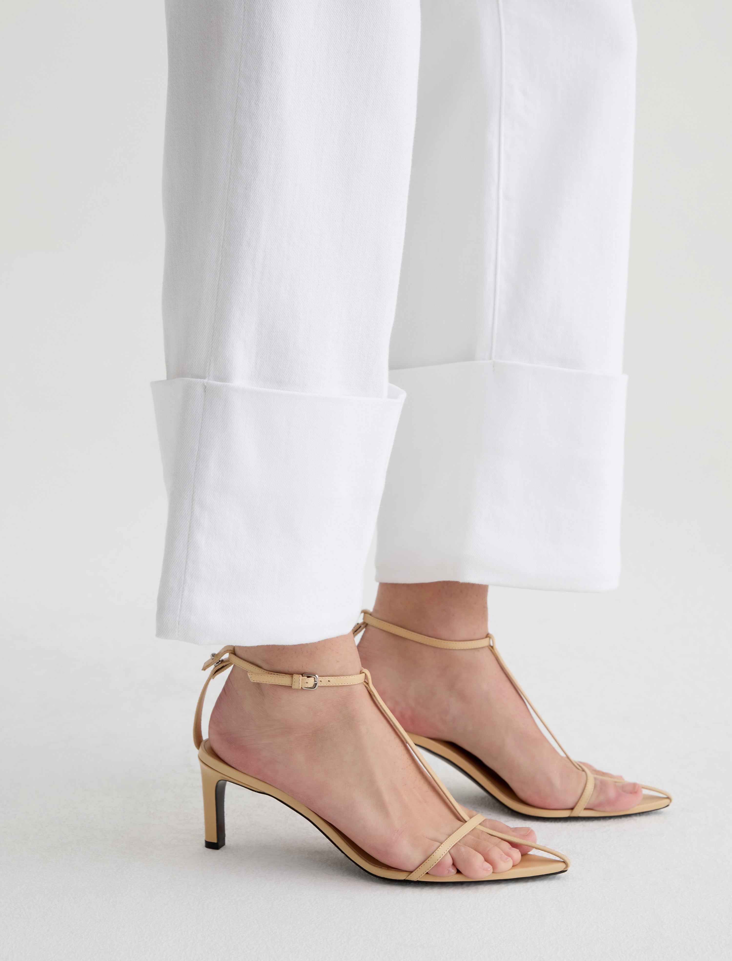 Saige Wide Leg Crop White Mid-Rise Fit Women Bottom Photo 5