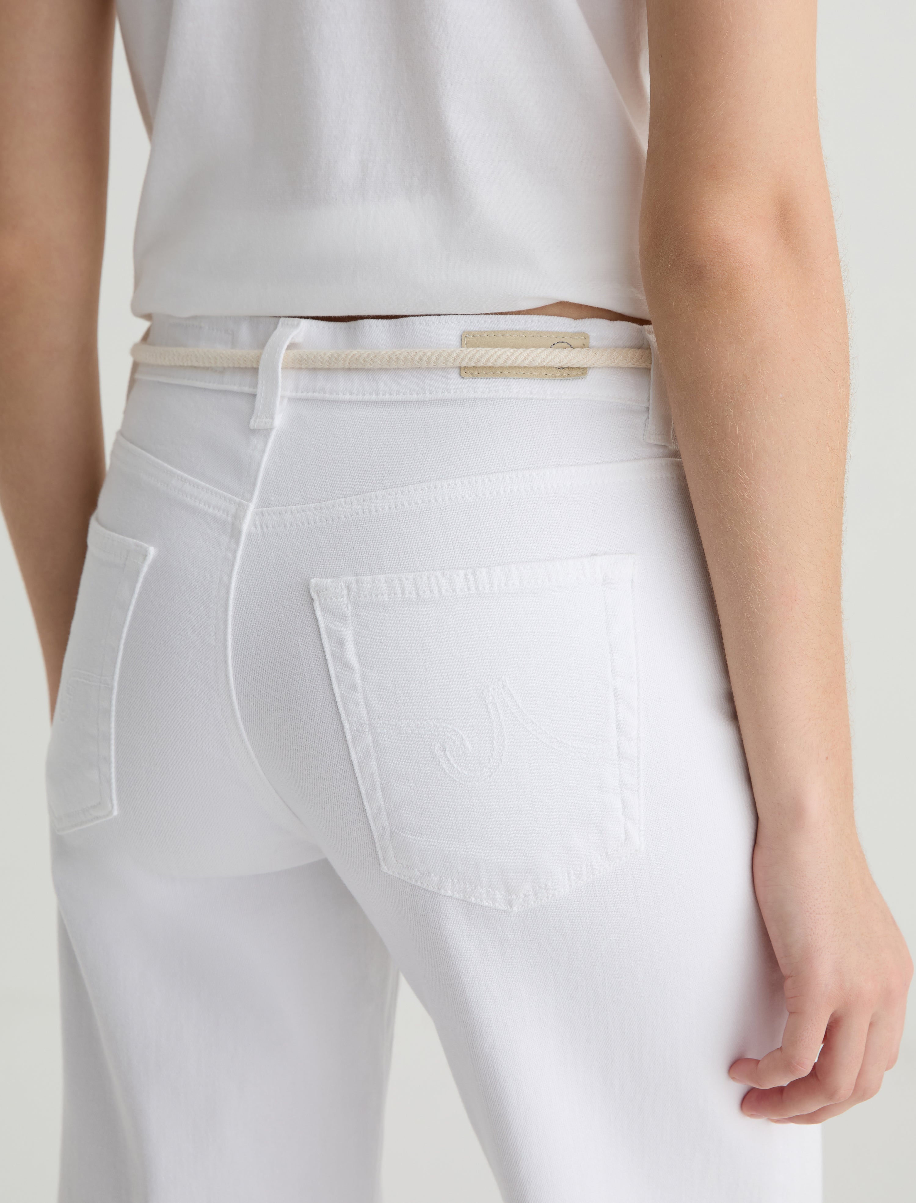 Saige Wide Leg Crop White Mid-Rise Fit Women Bottom Photo 6