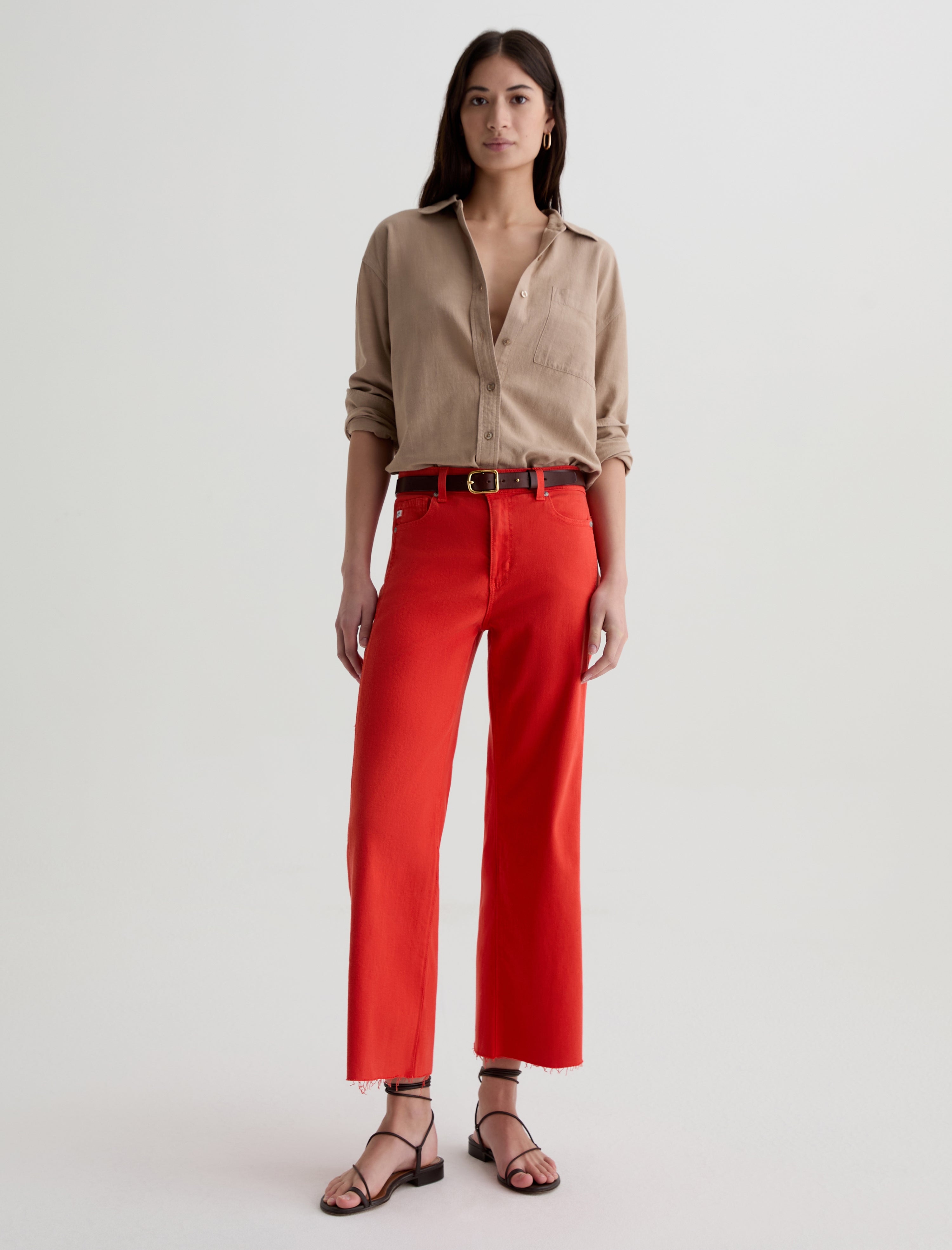 Saige Wide Leg Crop Tabasco Mid-Rise Fit Women Bottom Photo 1