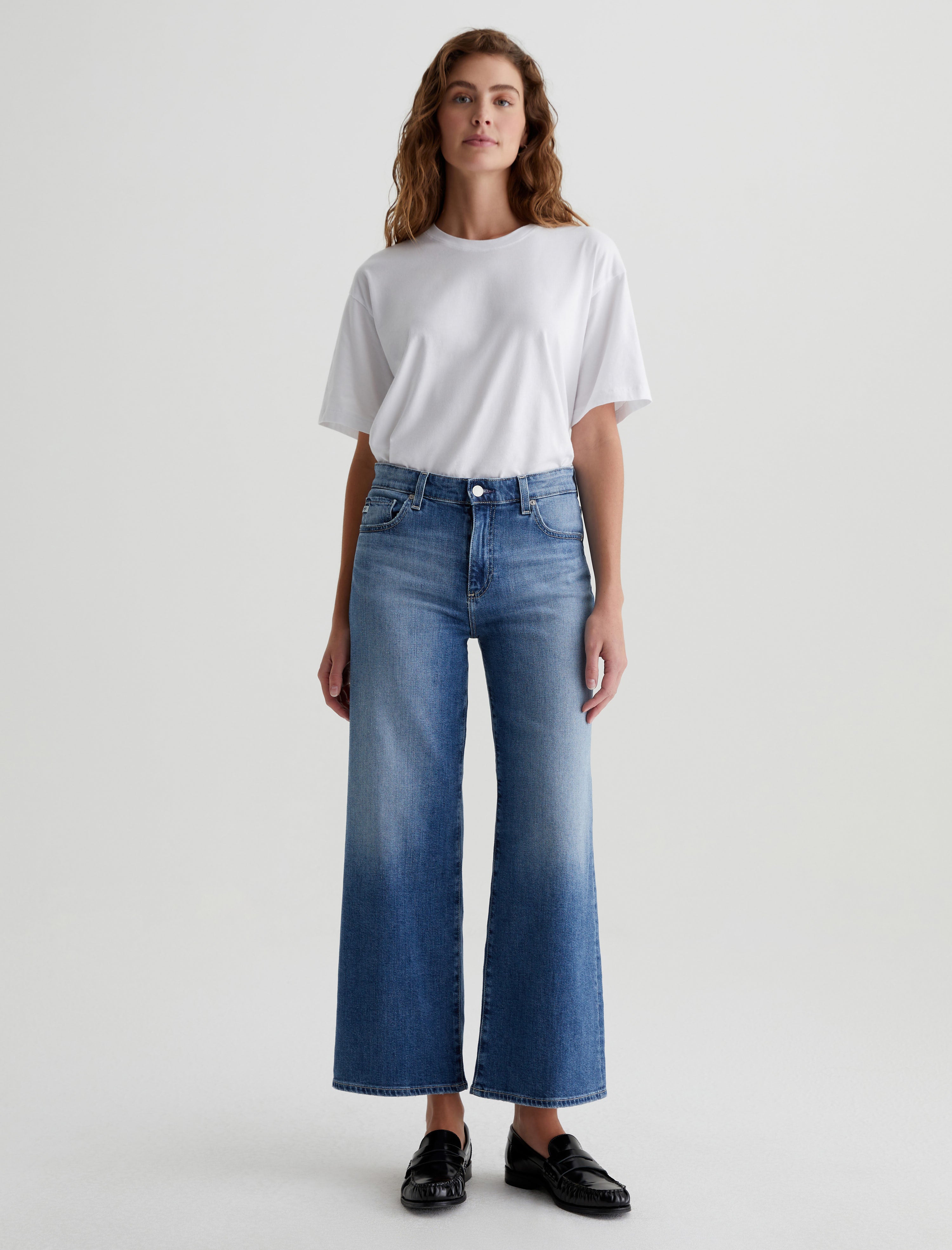 Saige Wide Leg Crop Bell Canyon Mid-Rise Wide Leg Women Bottom Photo 1
