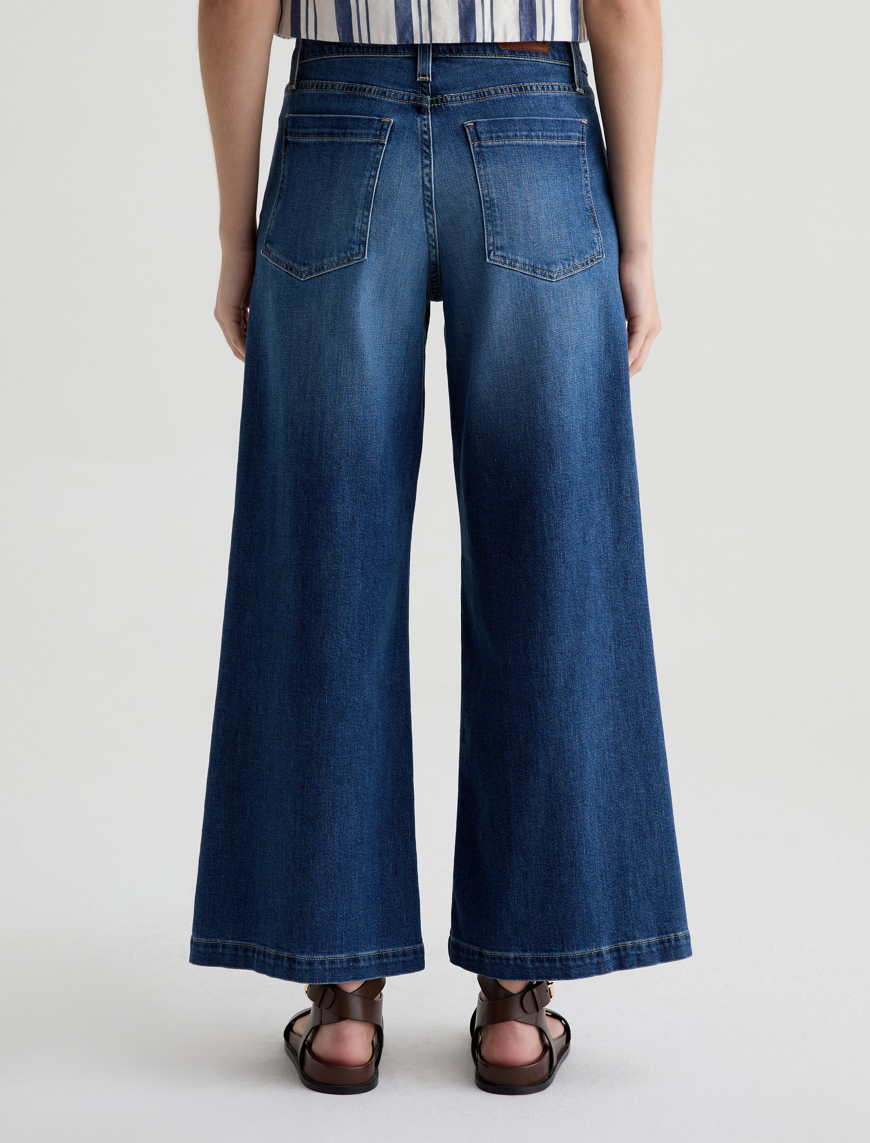 Stella Ankle Indigo Shade Mid-Rise Palazzo Ankle Women Bottom Photo 7