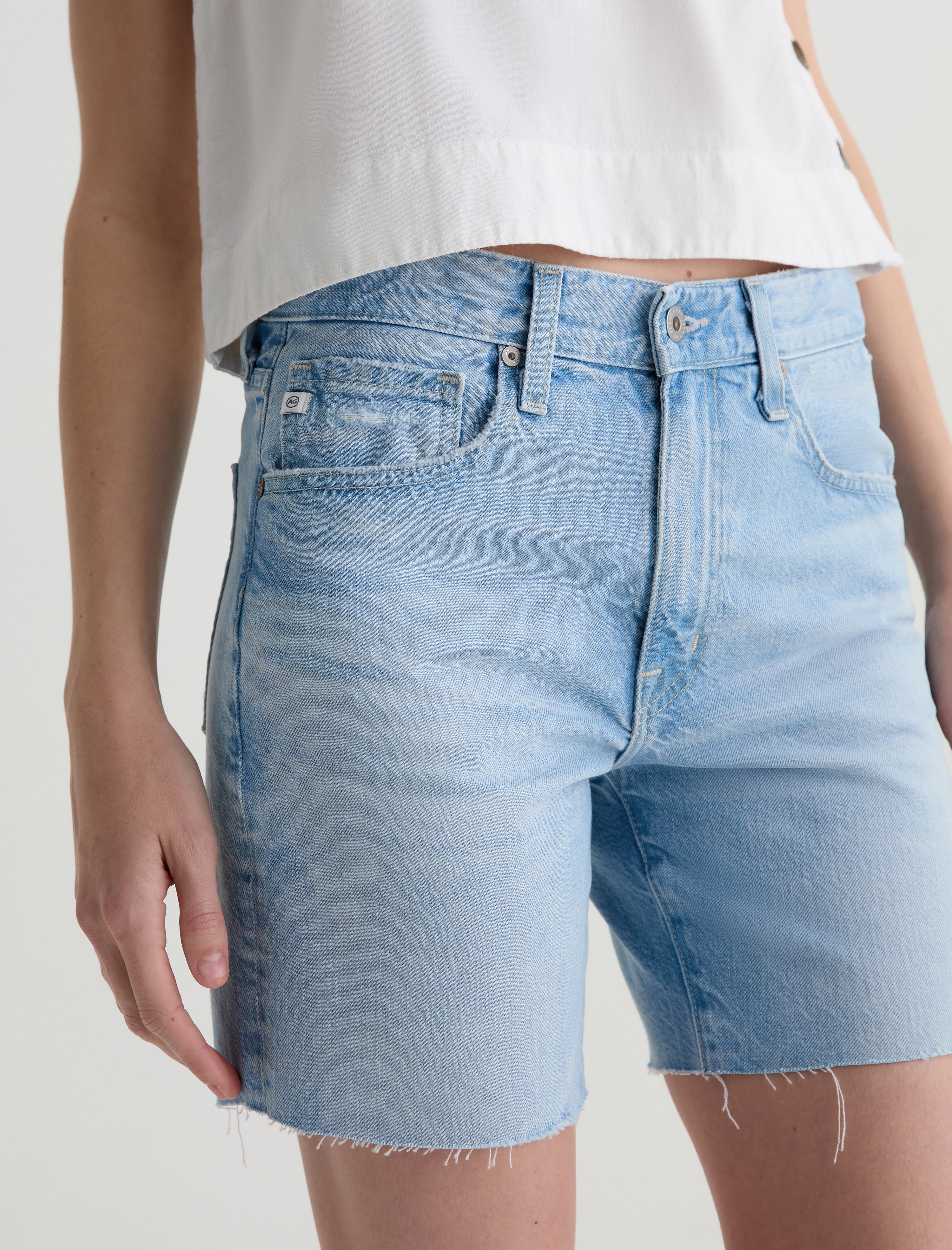 Ex-Boyfriend Short Allusion Destructed Mid-Rise Bermuda Women Bottom Photo 3