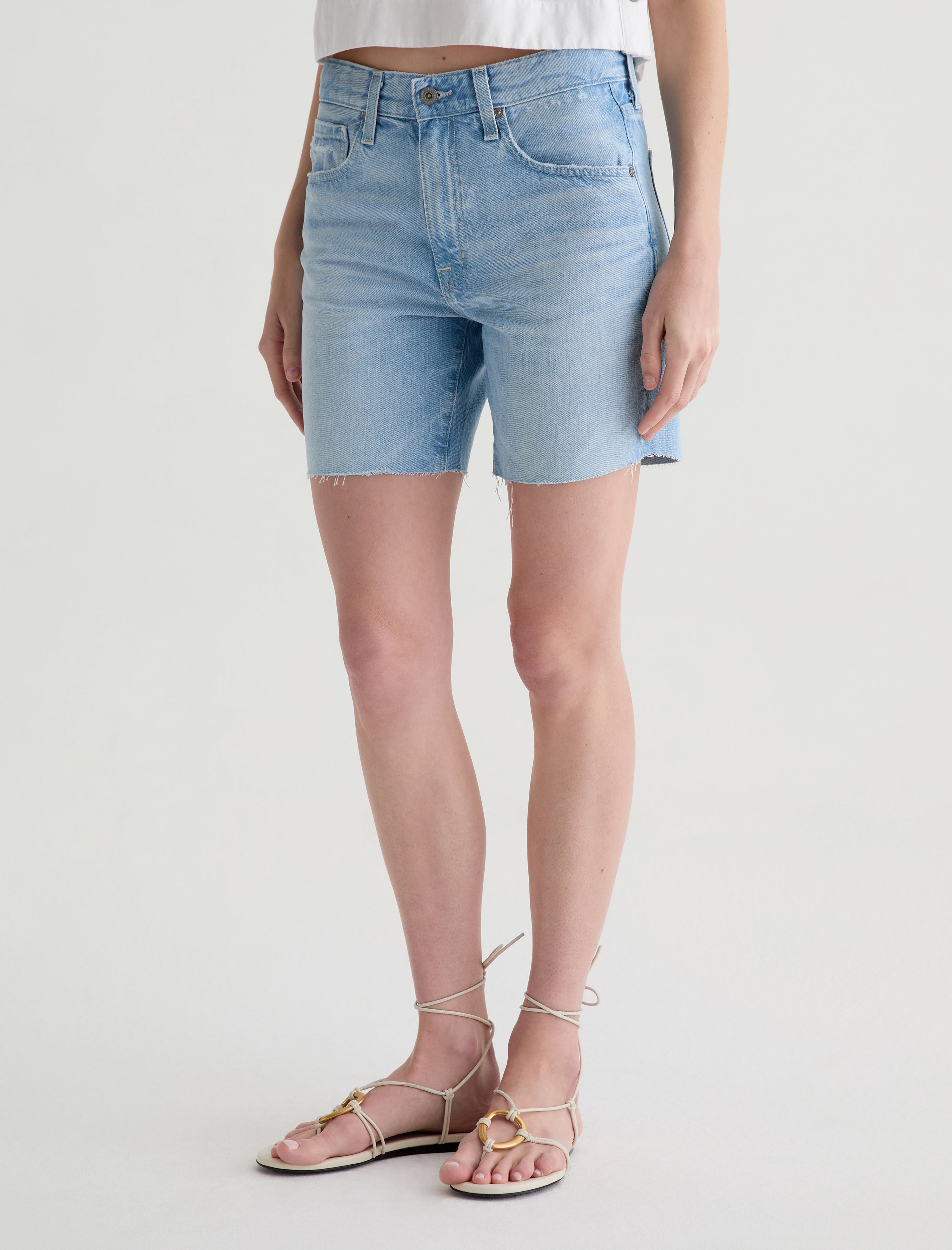Ex-Boyfriend Short Allusion Destructed Mid-Rise Bermuda Women Bottom Photo 5