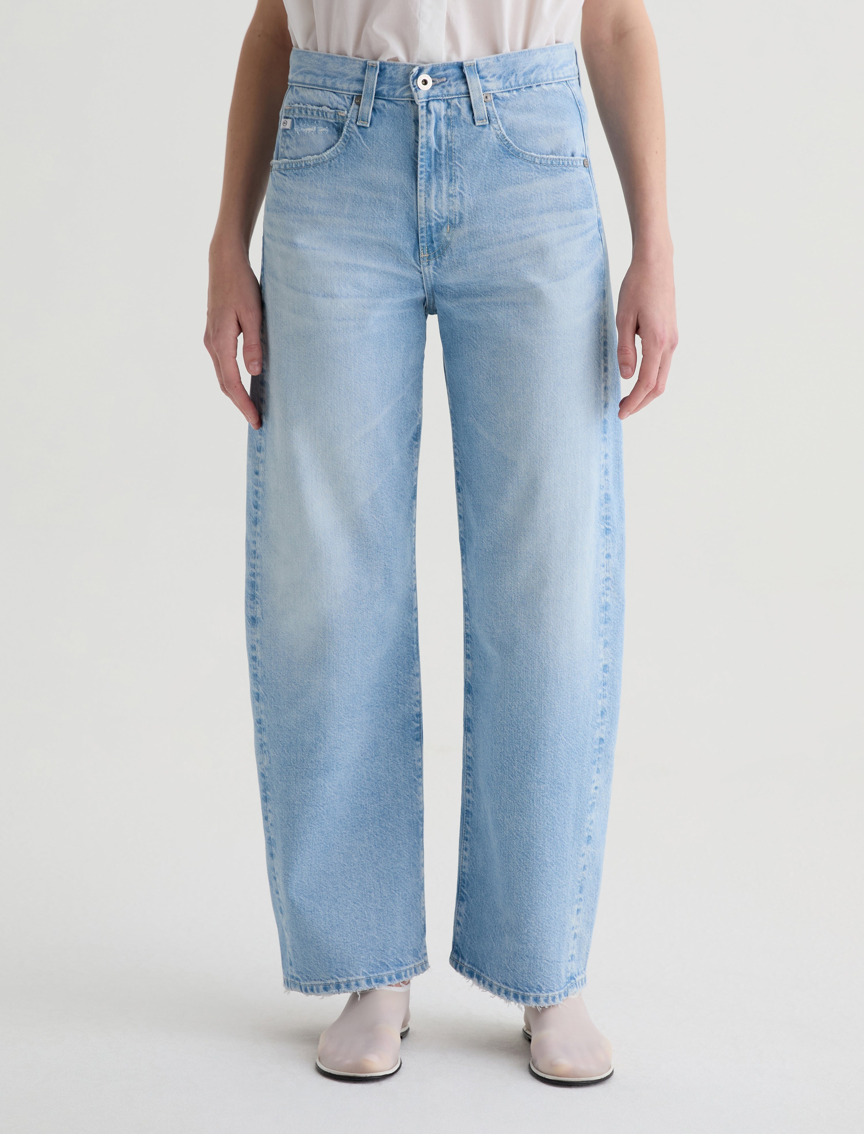 Hattie Allusion Destructed High-Rise Barrel Women Bottom Photo 2