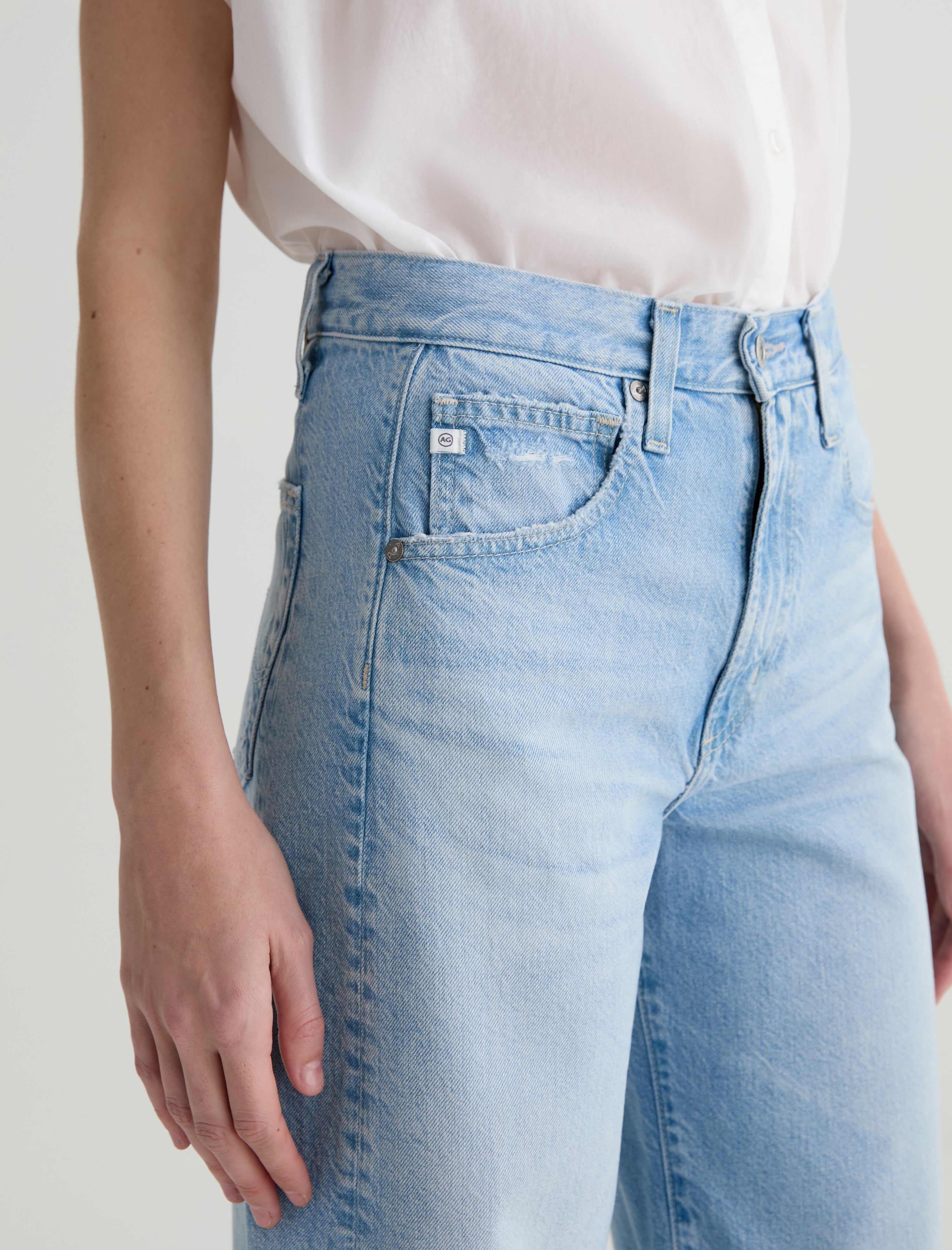 Hattie Allusion Destructed High-Rise Barrel Women Bottom Photo 3