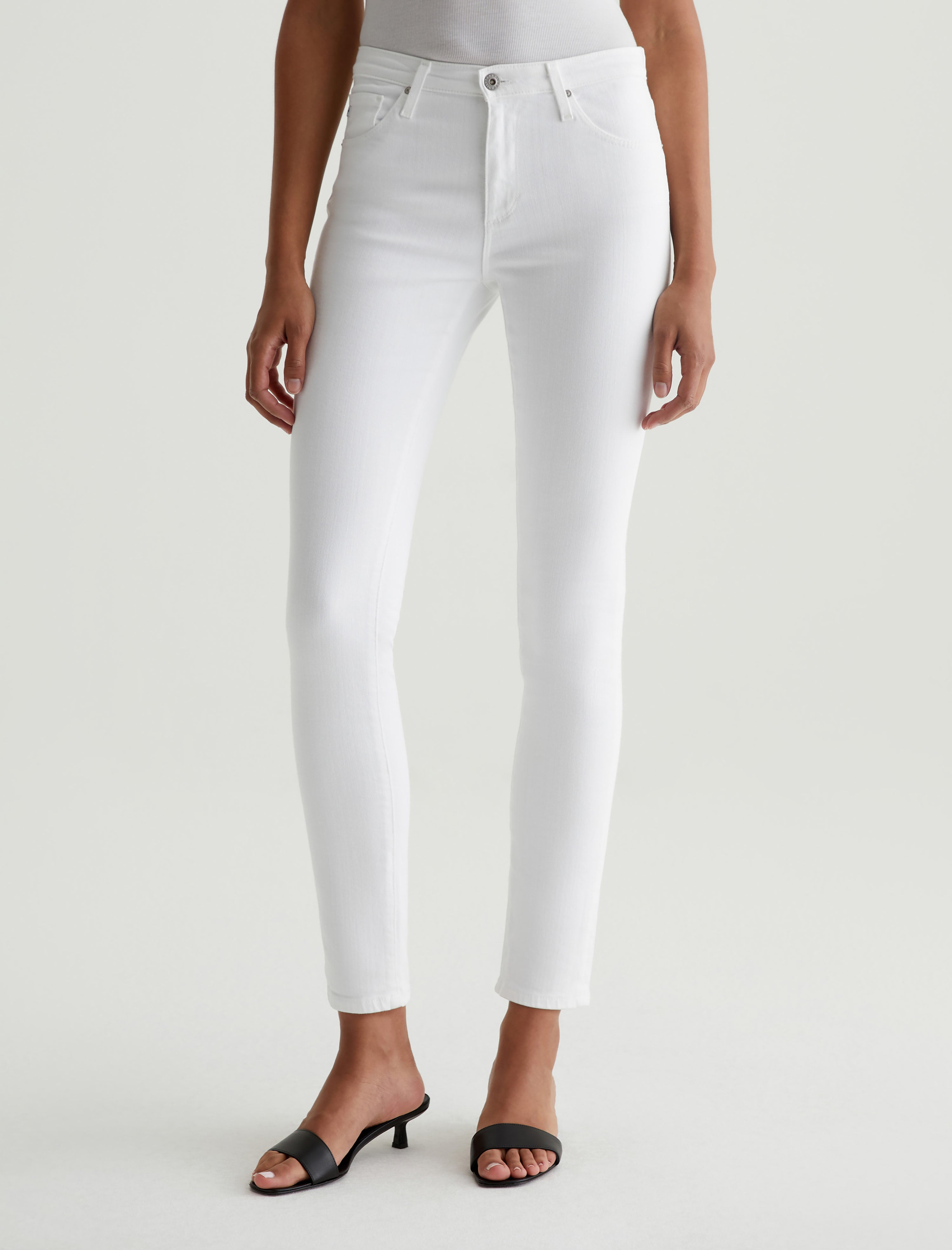 Prima White Cigarette Leg Women Bottom Photo 2