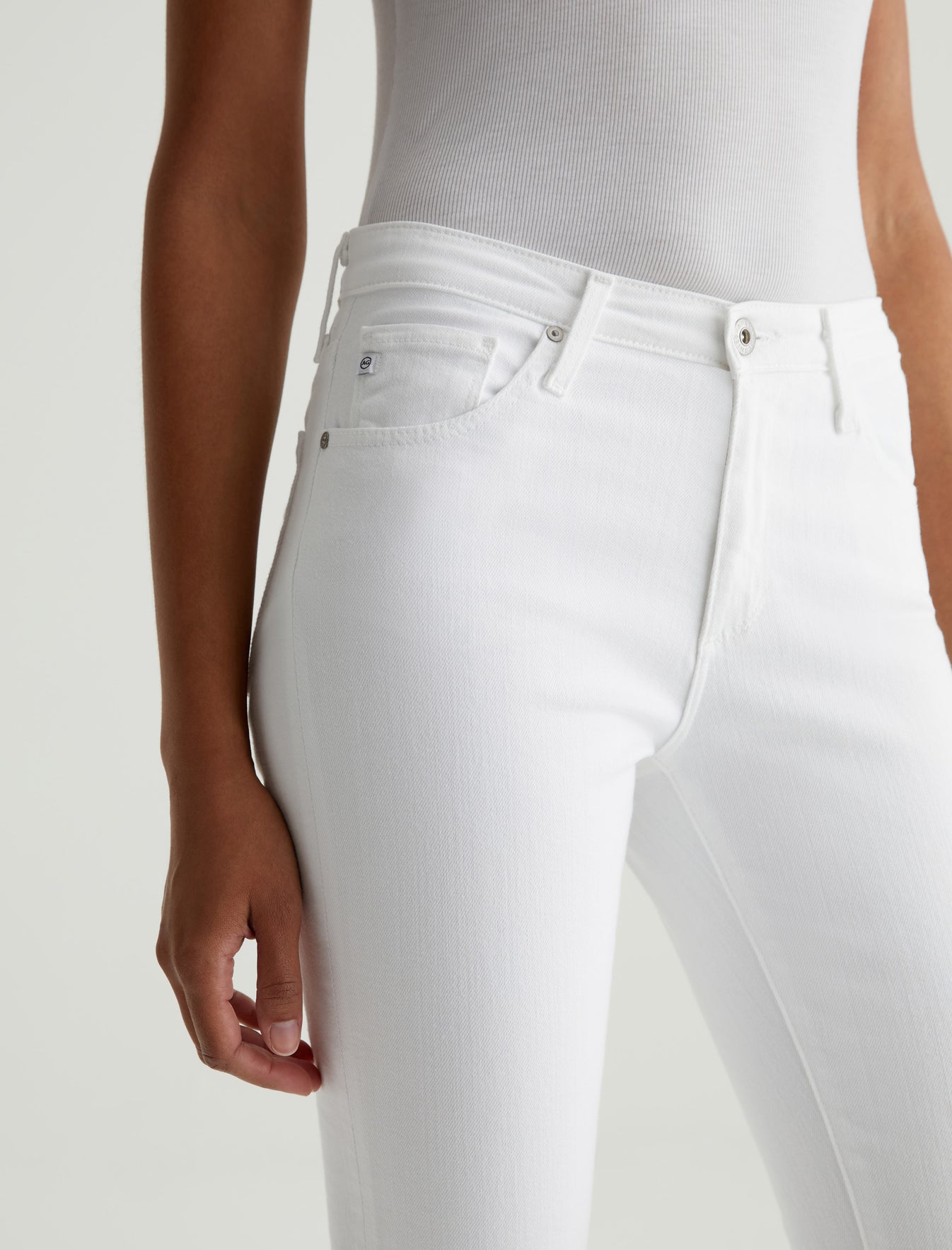 Prima White Cigarette Leg Women Bottom Photo 3