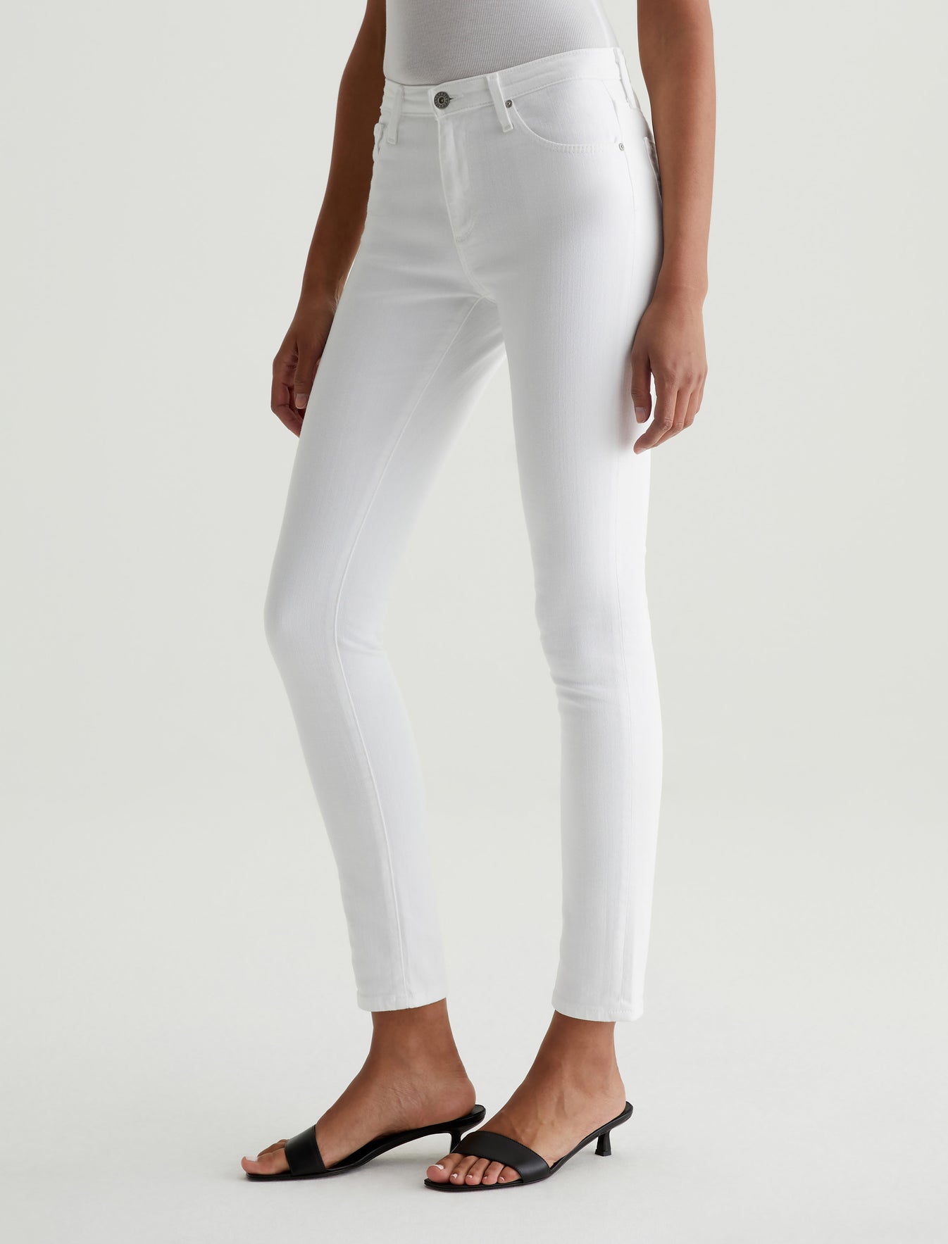 Prima White Cigarette Leg Women Bottom Photo 4