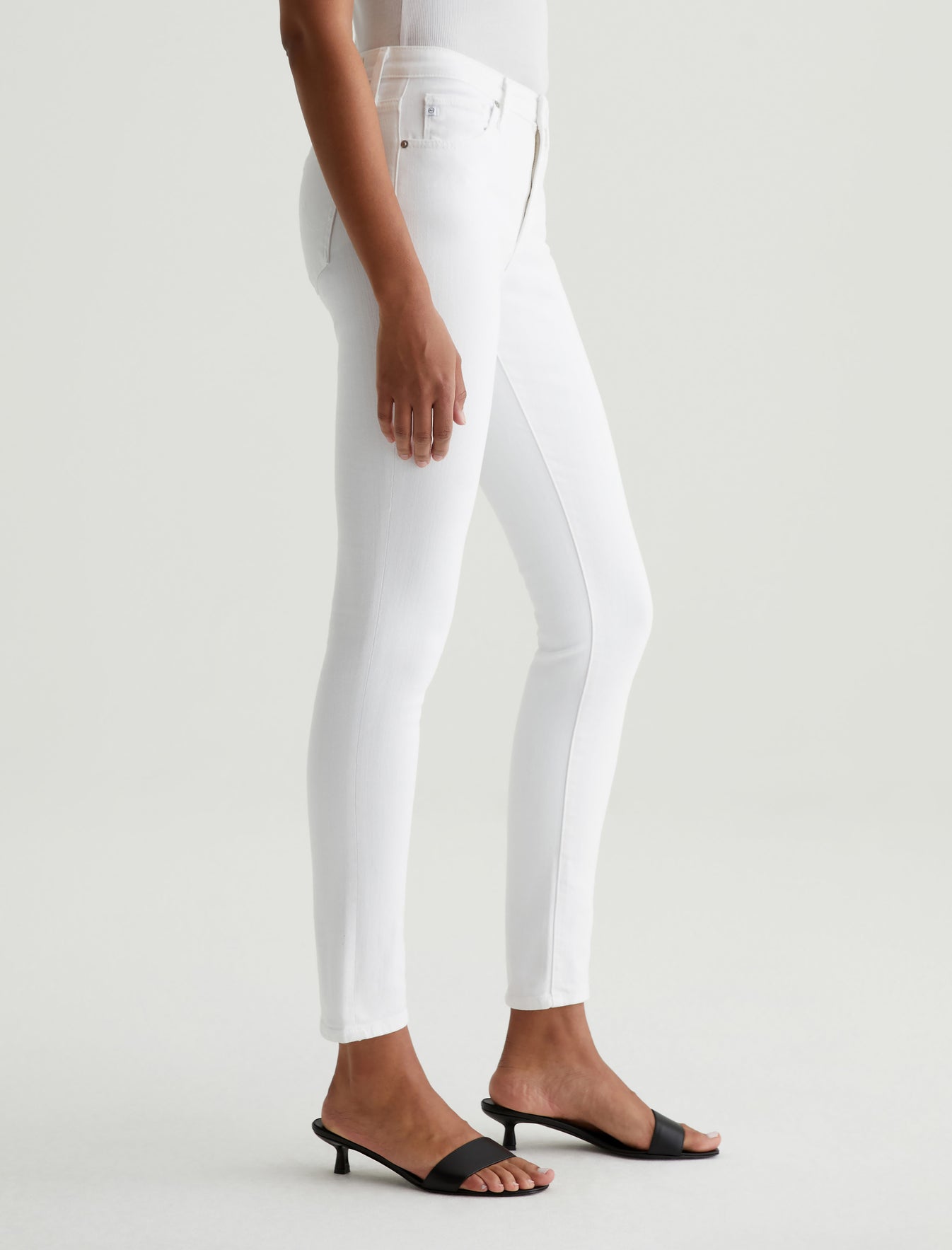 Prima White Cigarette Leg Women Bottom Photo 5