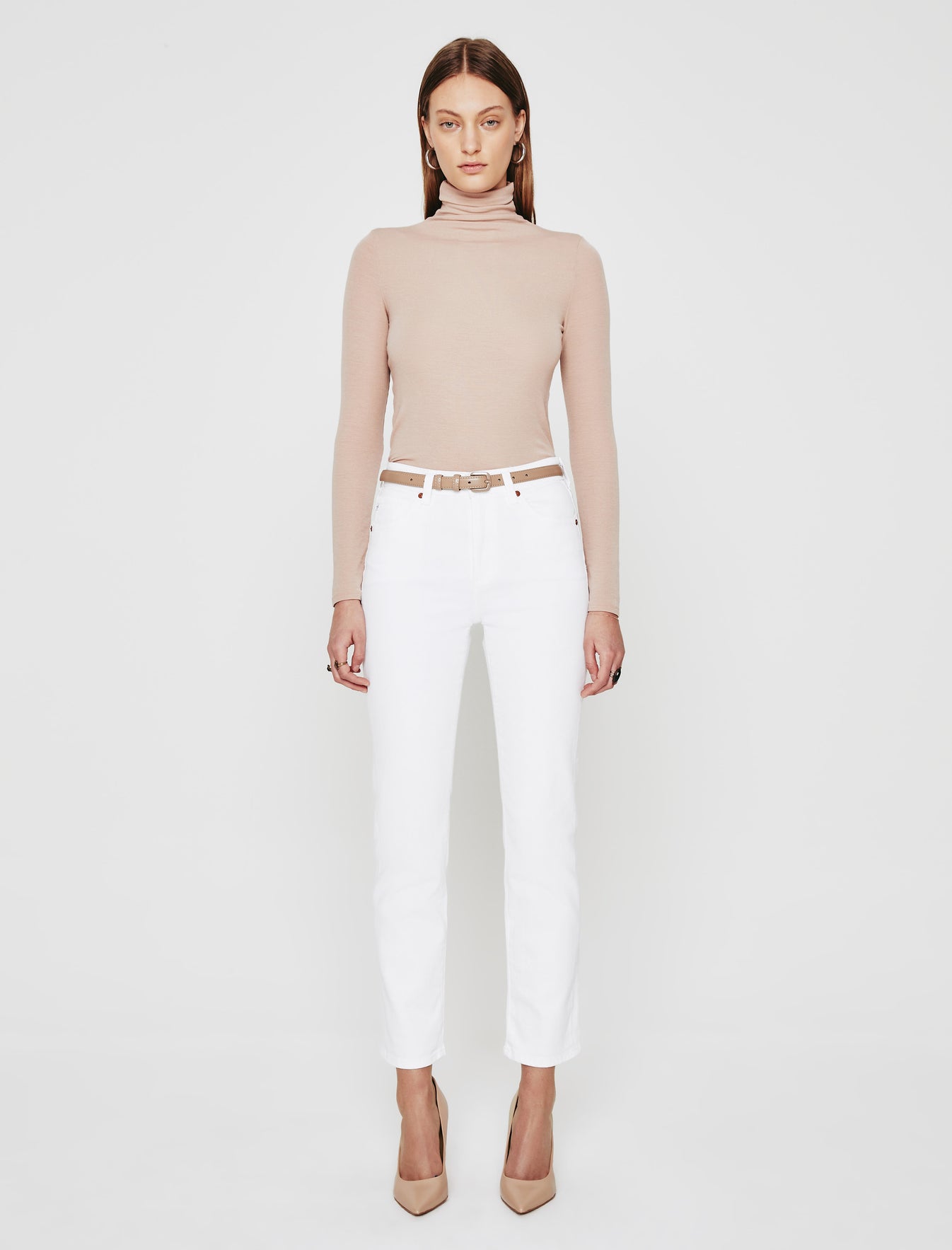Saige Authentic White High-Rise Straight Women Bottom Photo 1