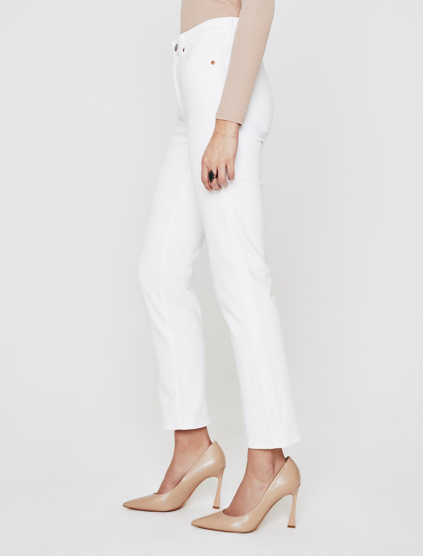 Saige Authentic White High-Rise Straight Women Bottom Photo 4