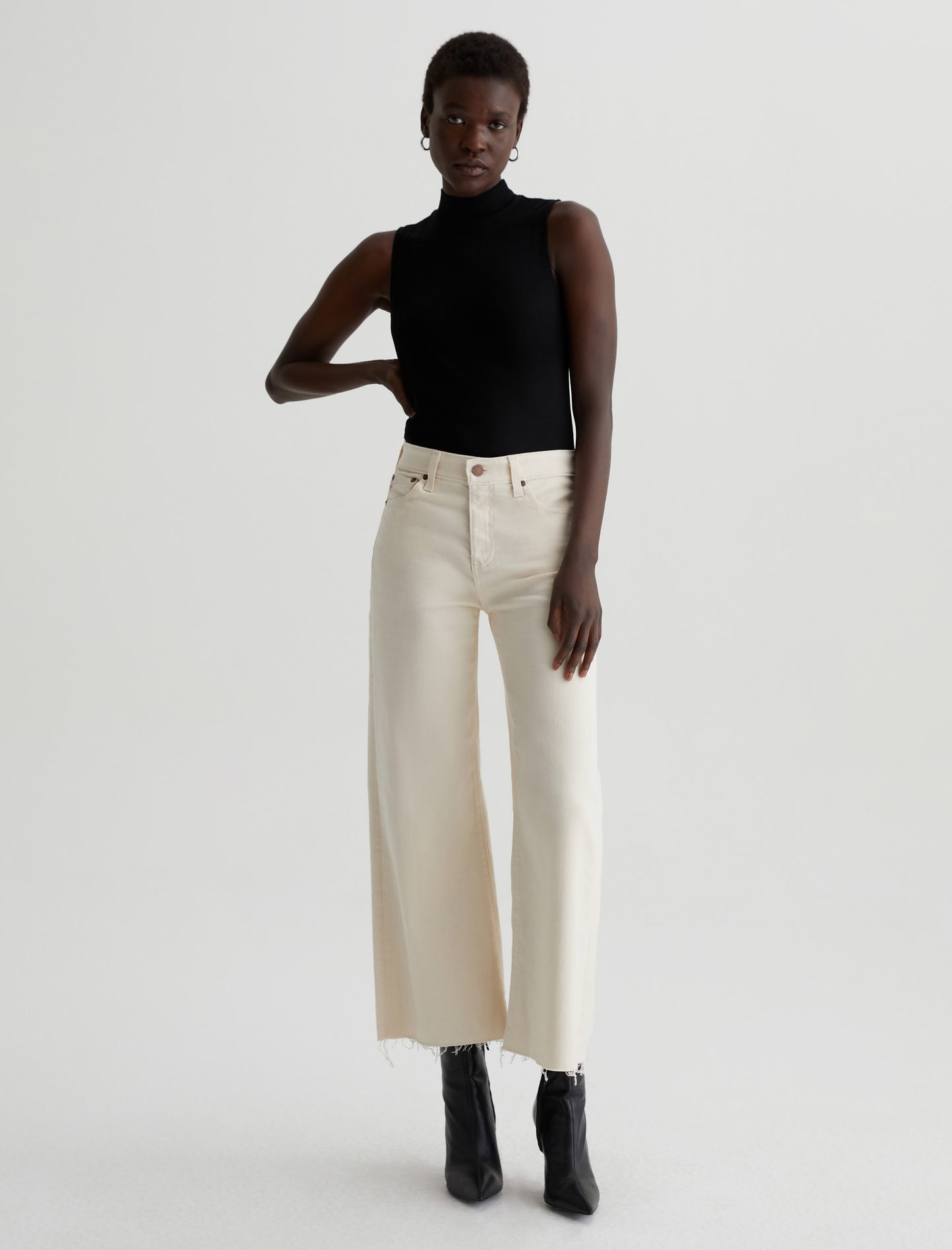 Saige Wide Leg Crop 1 Year Soft Sands High-Rise Fit Womens Bottom Photo 1