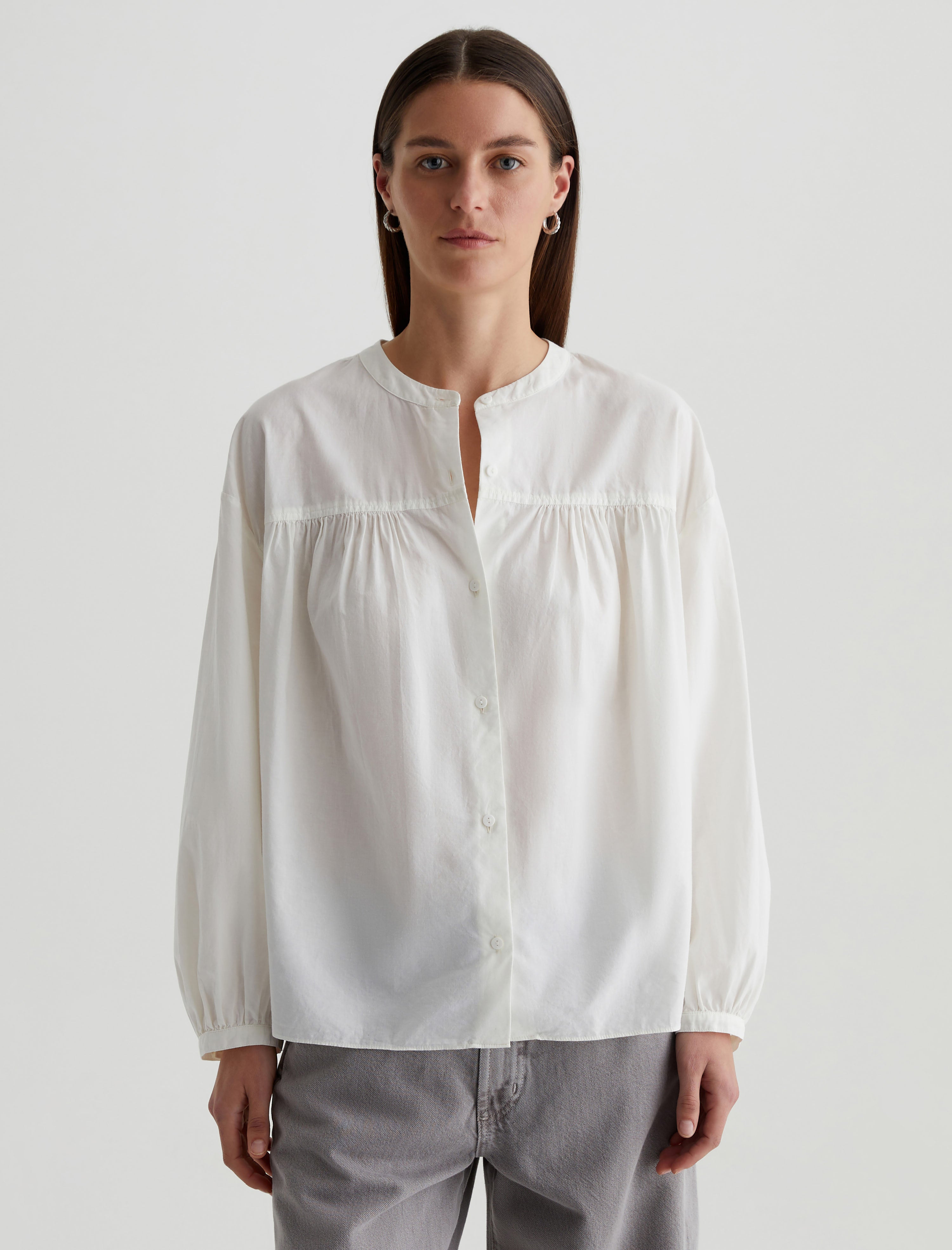 Maven Powder Shirred Blouse Women Top Photo 1