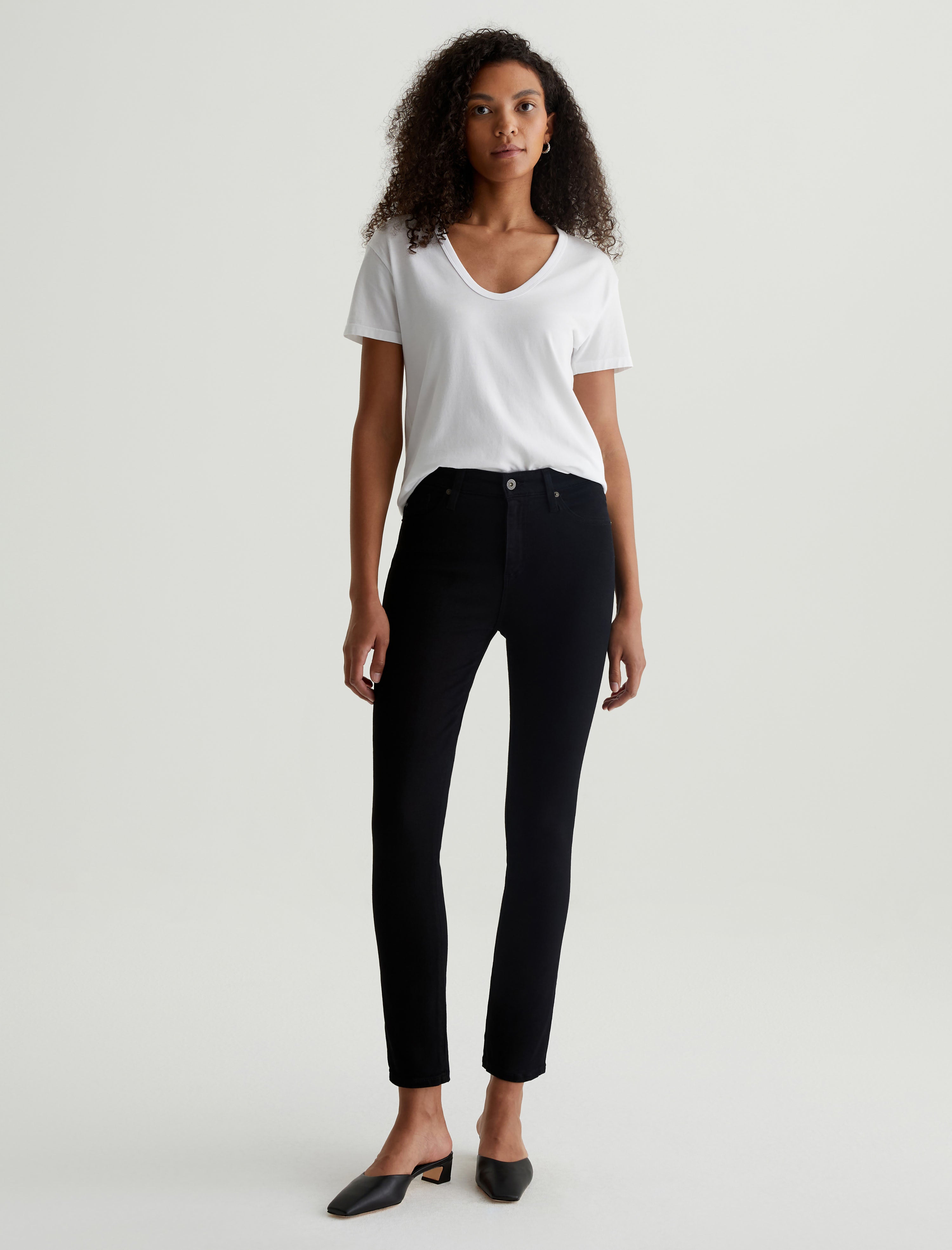 Aspen U True White Relaxed U Neck T-Shirt Women Top Photo 4