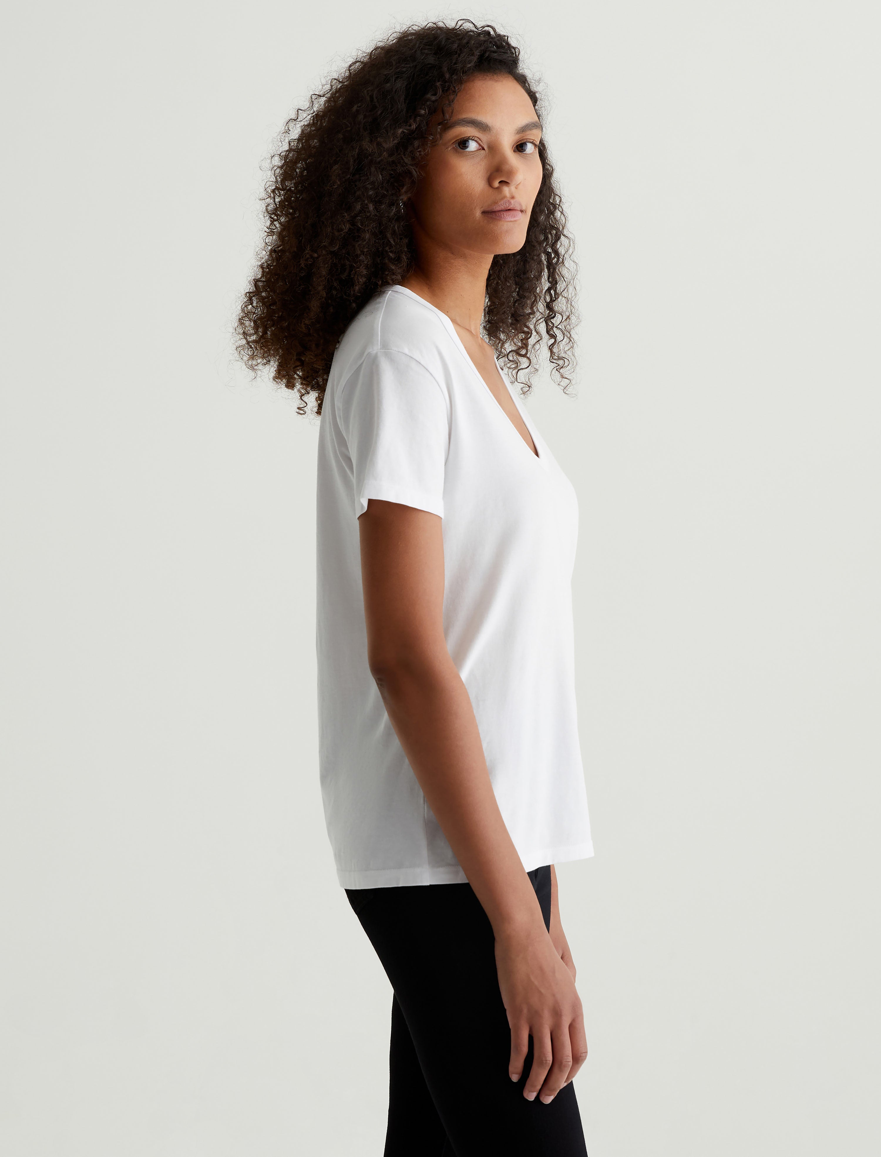 Aspen U True White Relaxed U Neck T-Shirt Women Top Photo 6