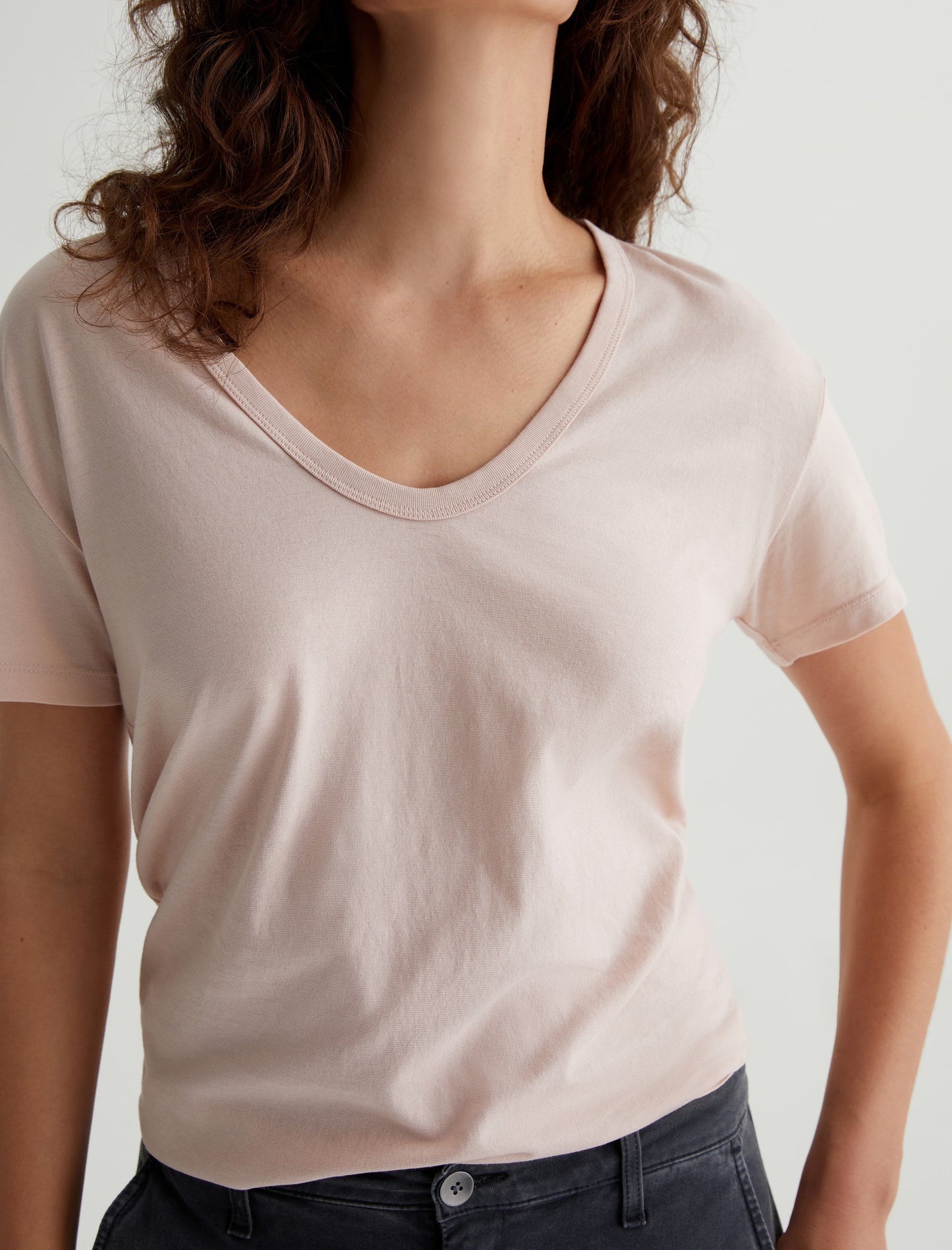 Aspen U Vintage Pink Relaxed Fit Short Sleeve U Neck T-Shirt Womens Top Photo 3