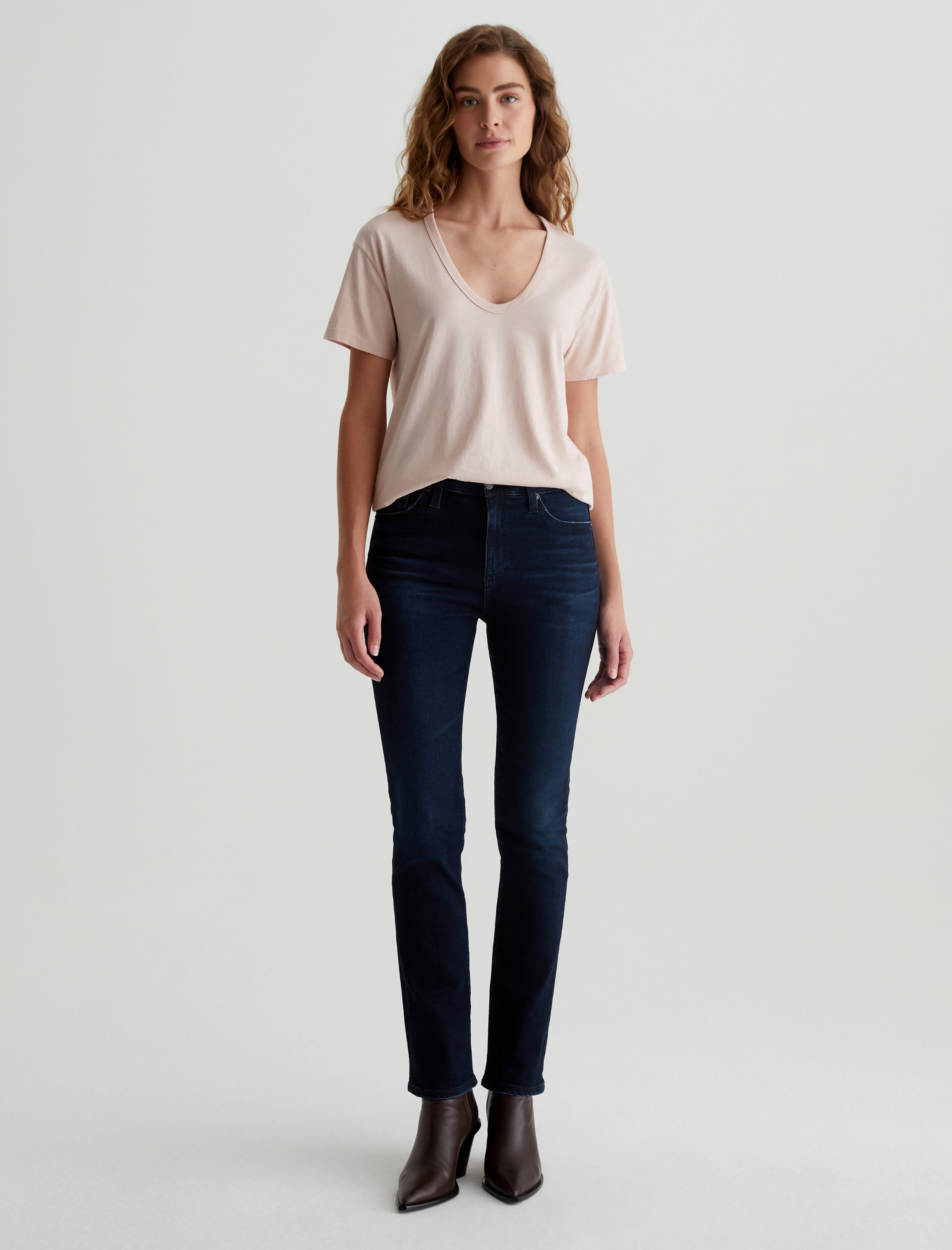 Aspen U Vintage Pink Relaxed U Neck T-Shirt Women Top Photo 4