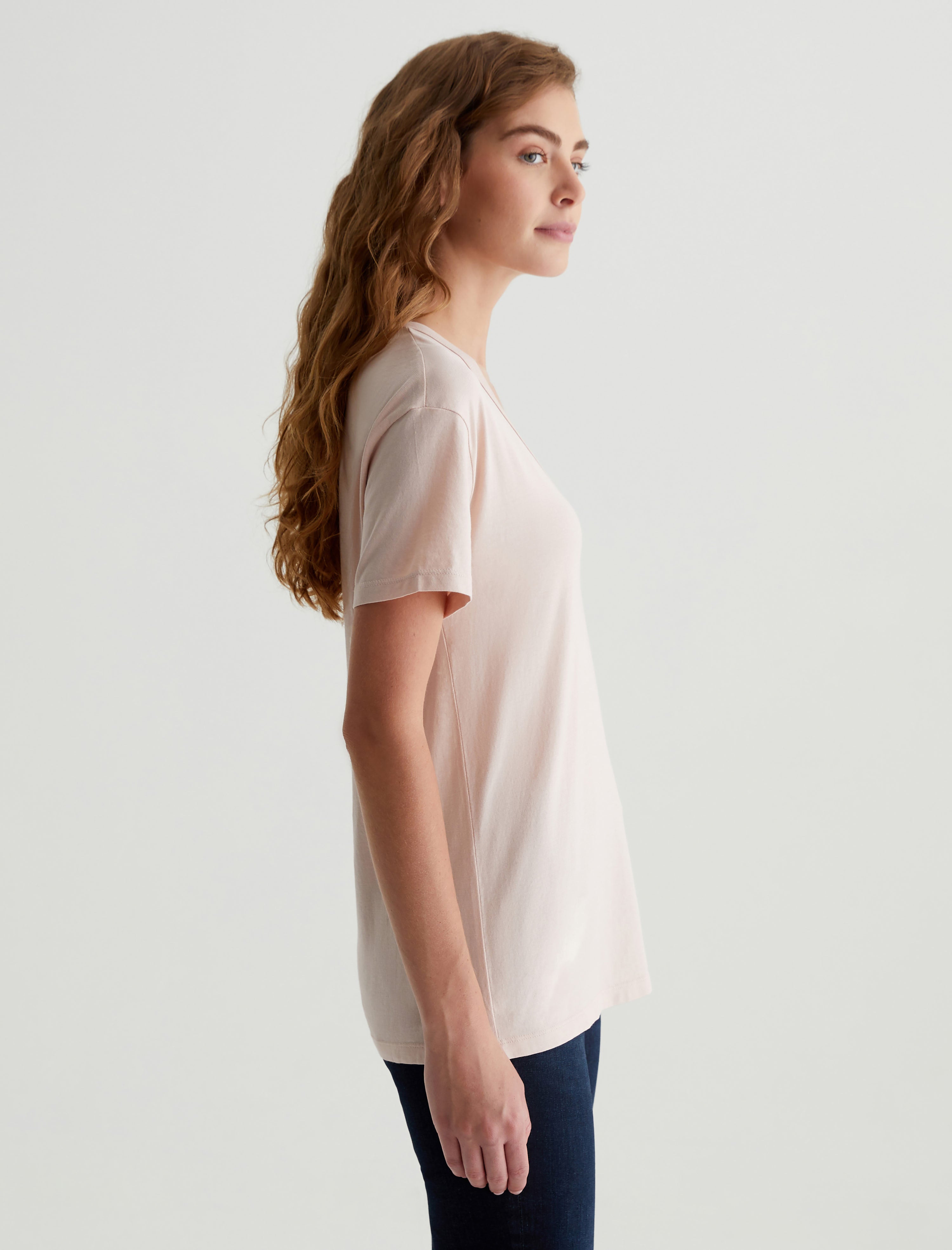 Aspen U Vintage Pink Relaxed U Neck T-Shirt Women Top Photo 6