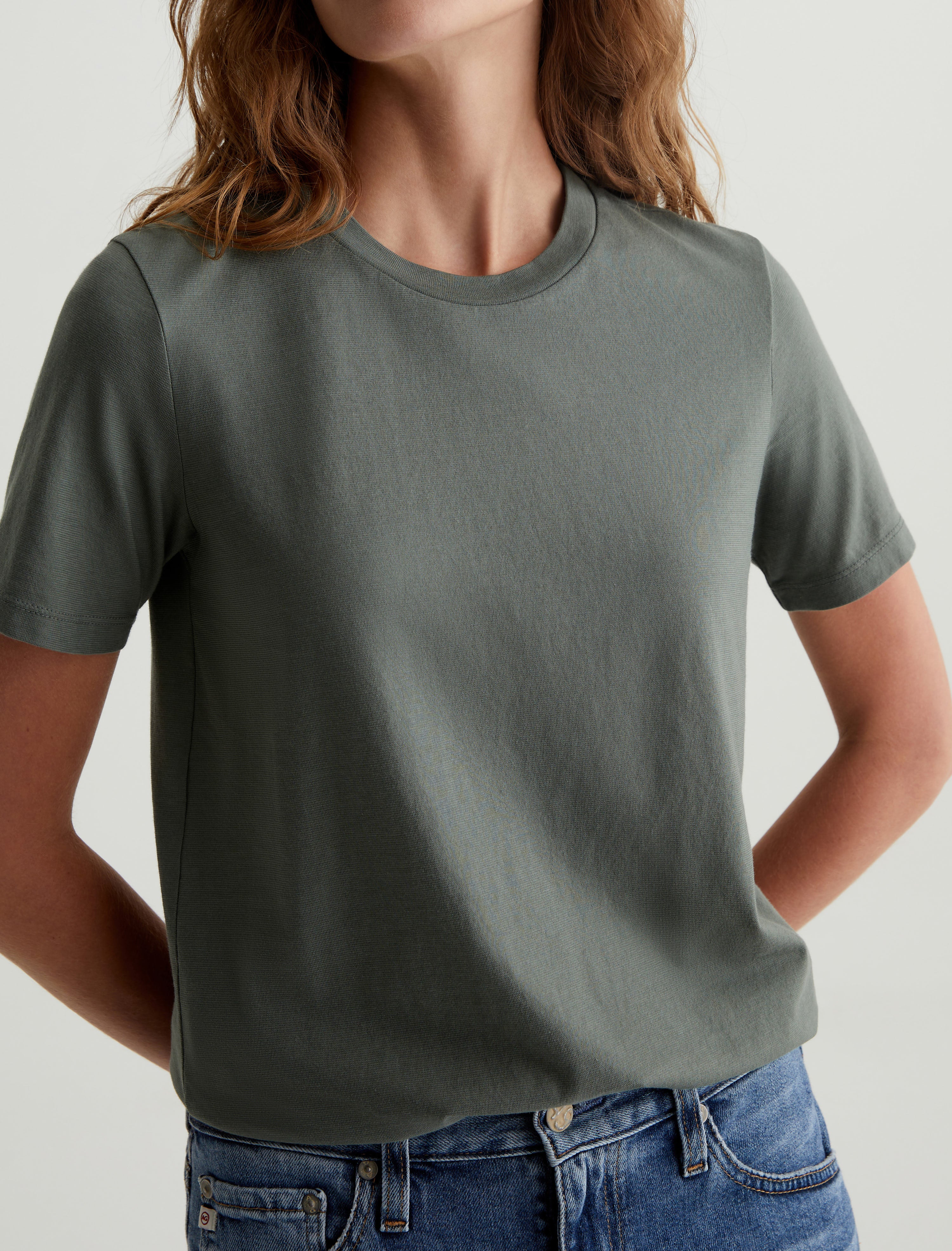 Jagger Crew Hunter Sage Classic Crew Neck T-Shirt Women Top Photo 2