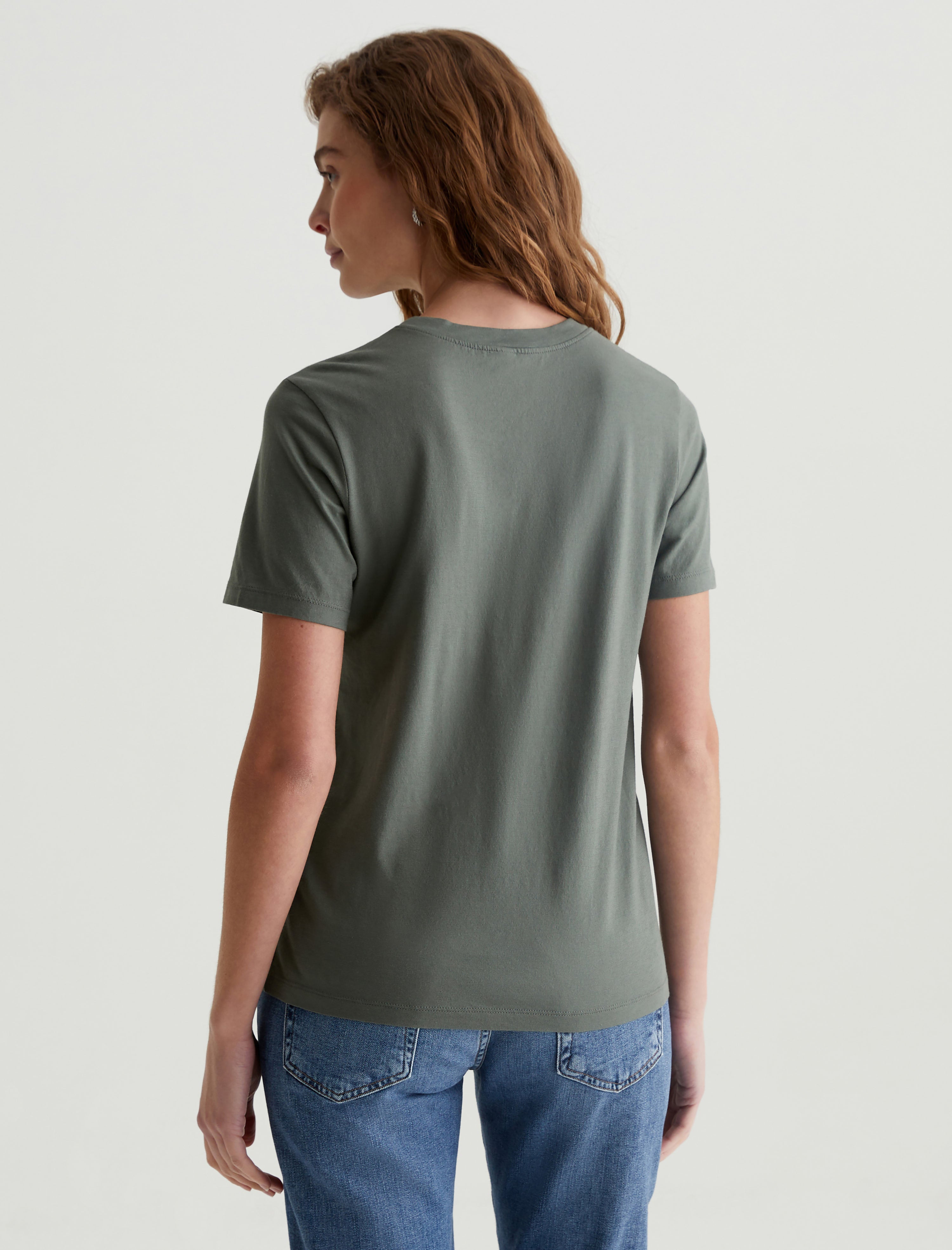 Jagger Crew Hunter Sage Classic Crew Neck T-Shirt Women Top Photo 7