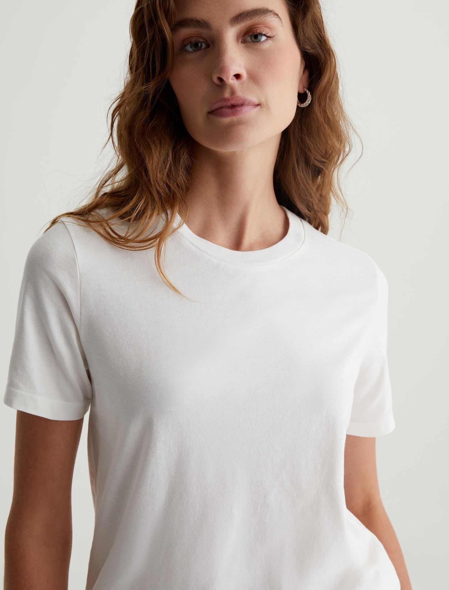 Jagger Crew Ivory Dust Classic Fit Short Sleeve Crew Neck T-Shirt Womens Top Photo 2