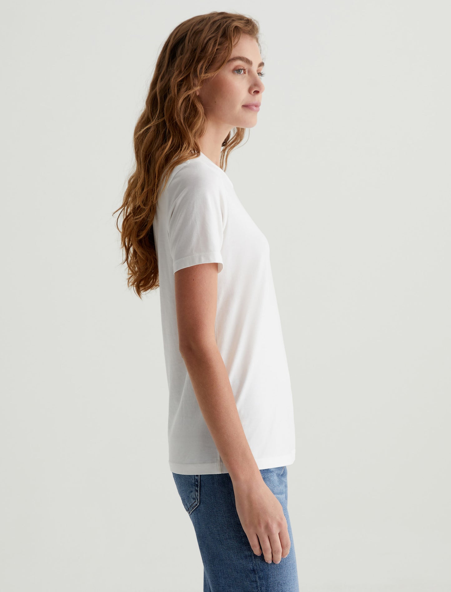 Jagger Crew Ivory Dust Classic Fit Short Sleeve Crew Neck T-Shirt Womens Top Photo 3