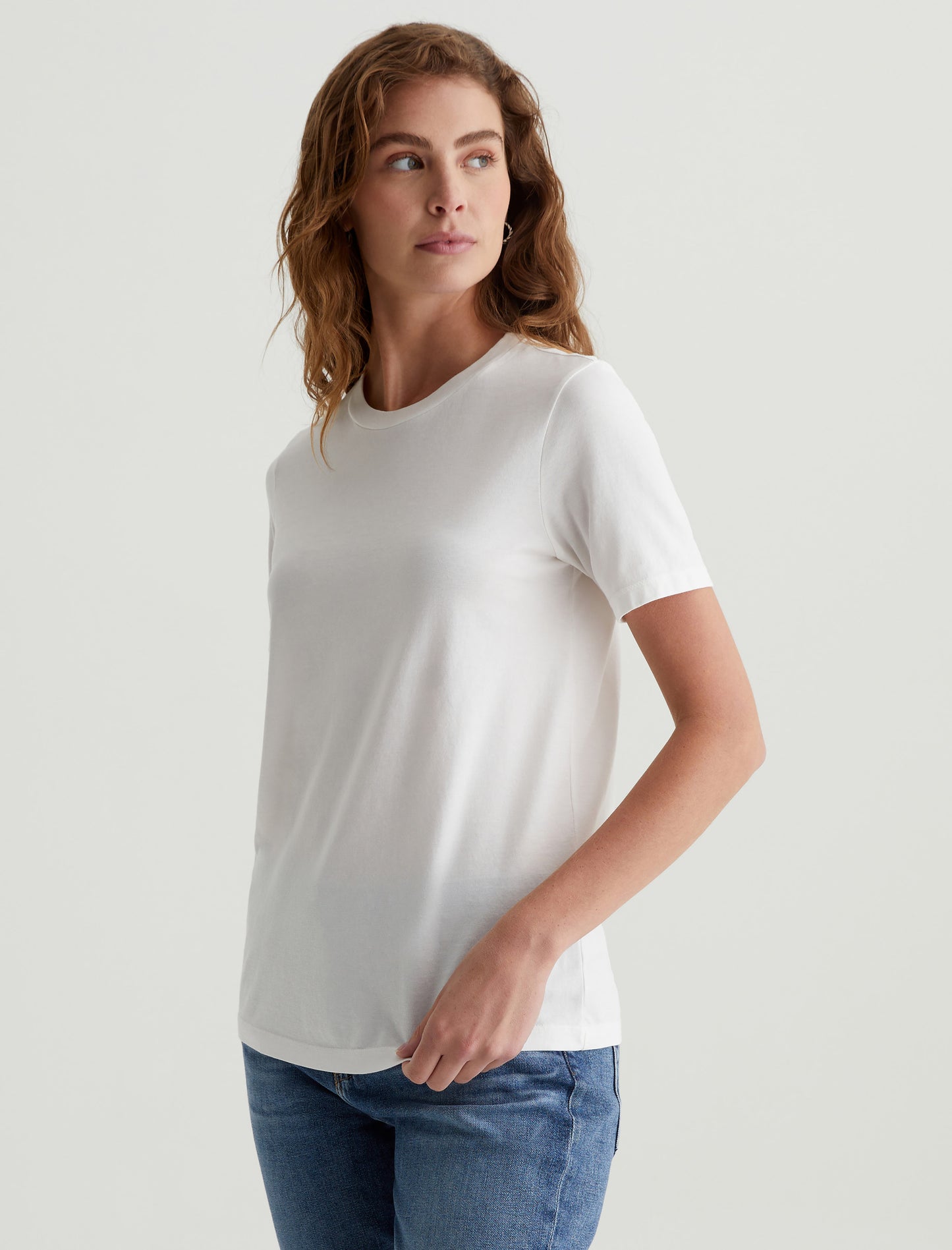 Jagger Crew Ivory Dust Classic Fit Short Sleeve Crew Neck T-Shirt Womens Top Photo 6