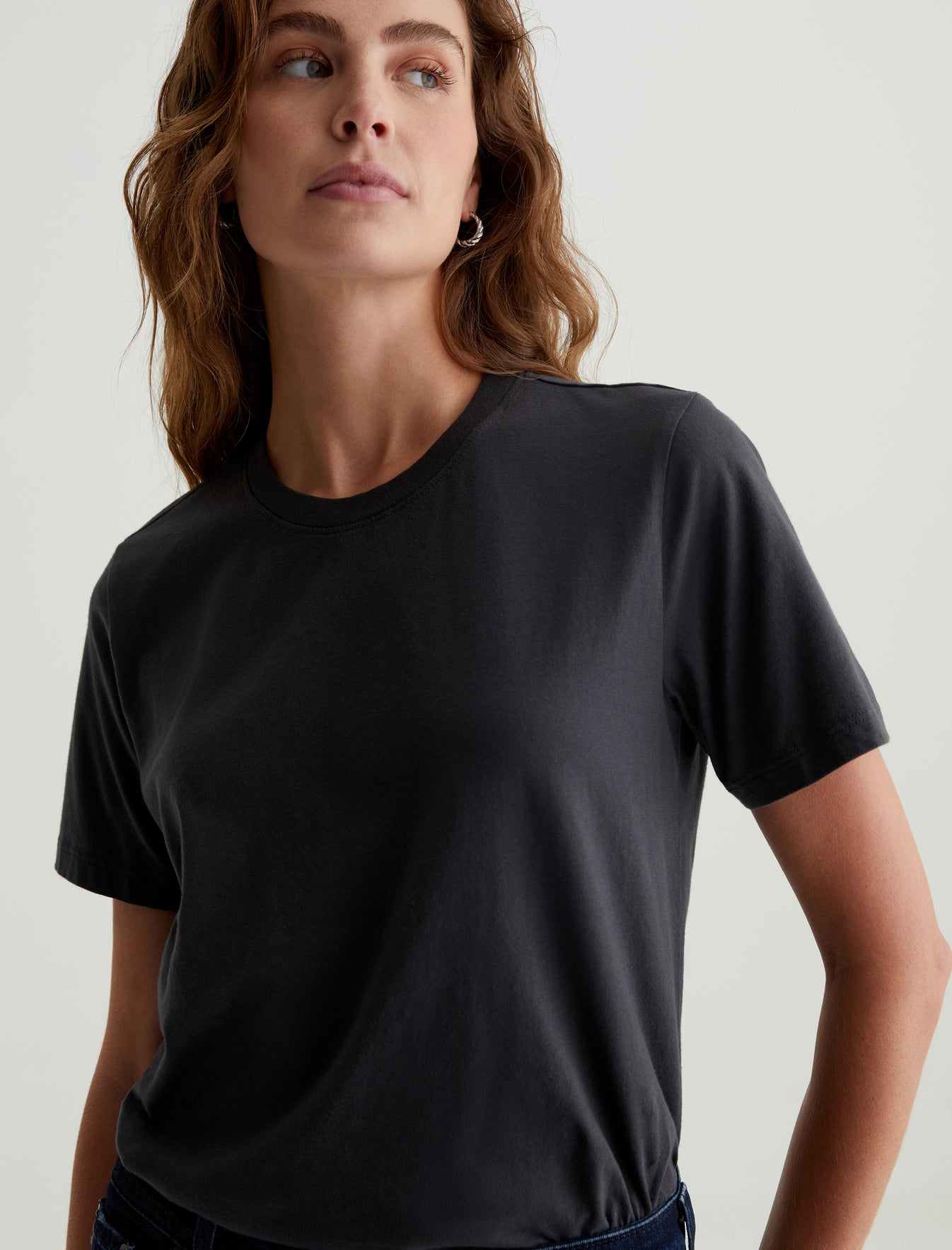 Jagger Crew Ink Stone Classic Fit Short Sleeve Crew Neck T-Shirt Womens Top Photo 2