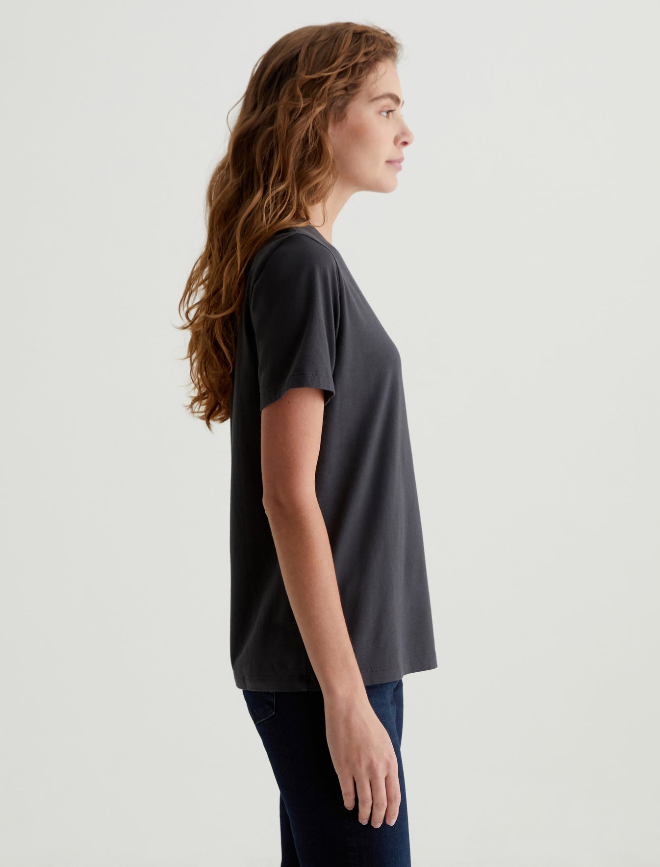 Jagger Crew Ink Stone Classic Fit Short Sleeve Crew Neck T-Shirt Womens Top Photo 3