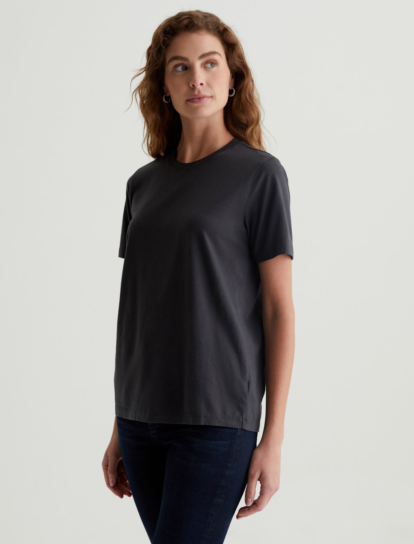 Jagger Crew Ink Stone Classic Fit Short Sleeve Crew Neck T-Shirt Womens Top Photo 6