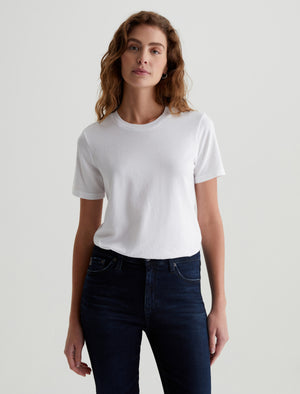 Jagger Crew True White Classic Crew Neck T-Shirt Women Top Photo 1