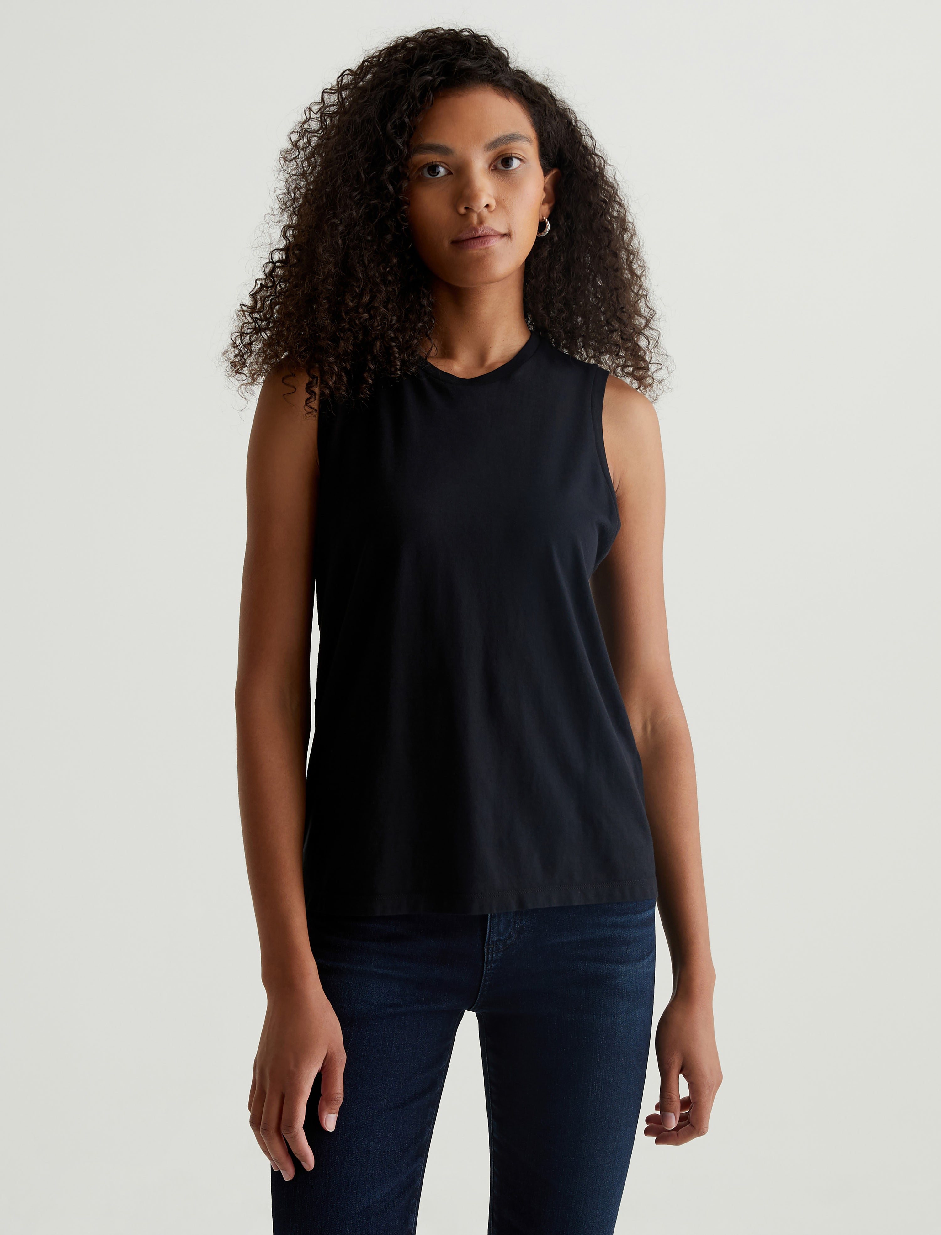 Jagger Muscle Tank True Black Classic Fit Muscle Tank Women Top Photo 1