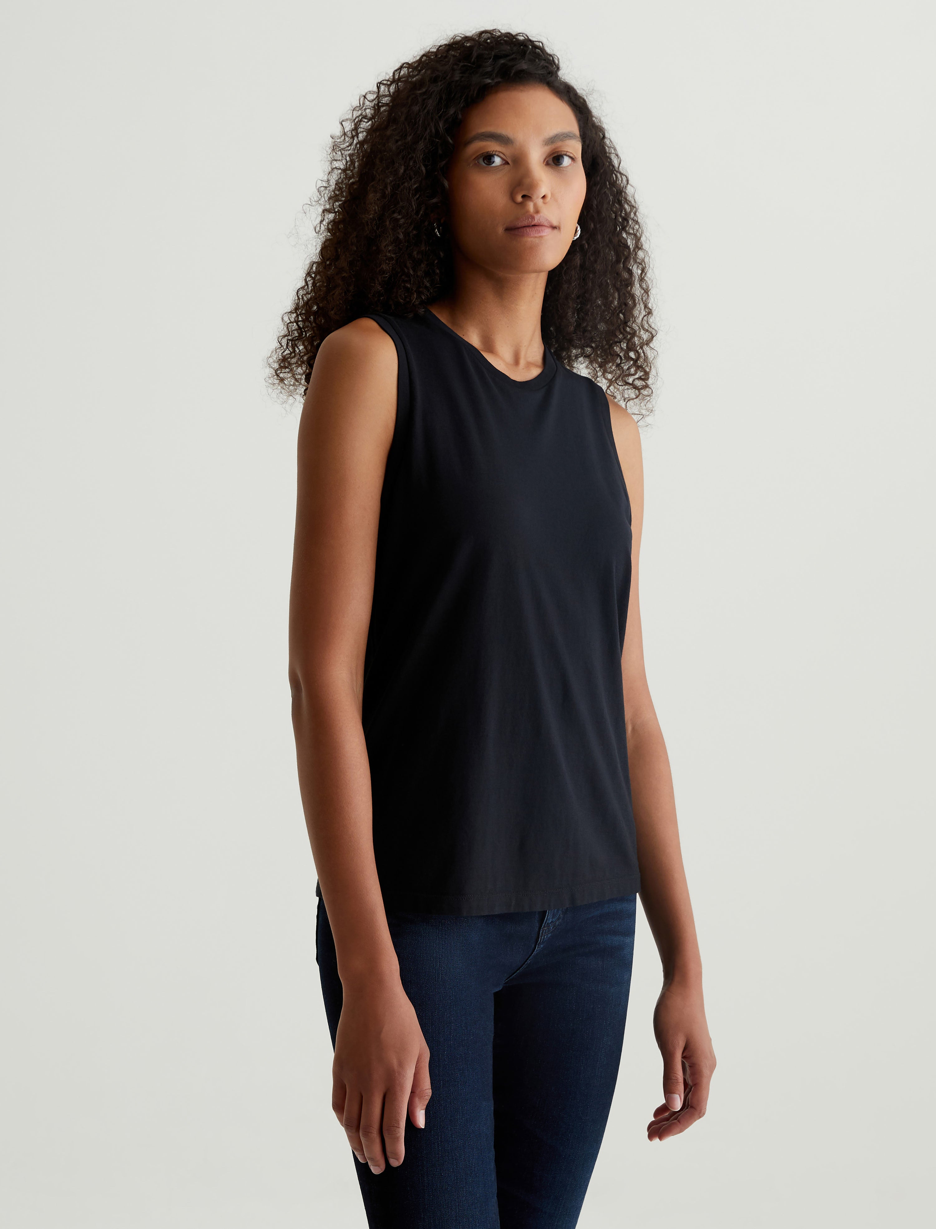 Jagger Muscle Tank True Black Classic Fit Muscle Tank Women Top Photo 2