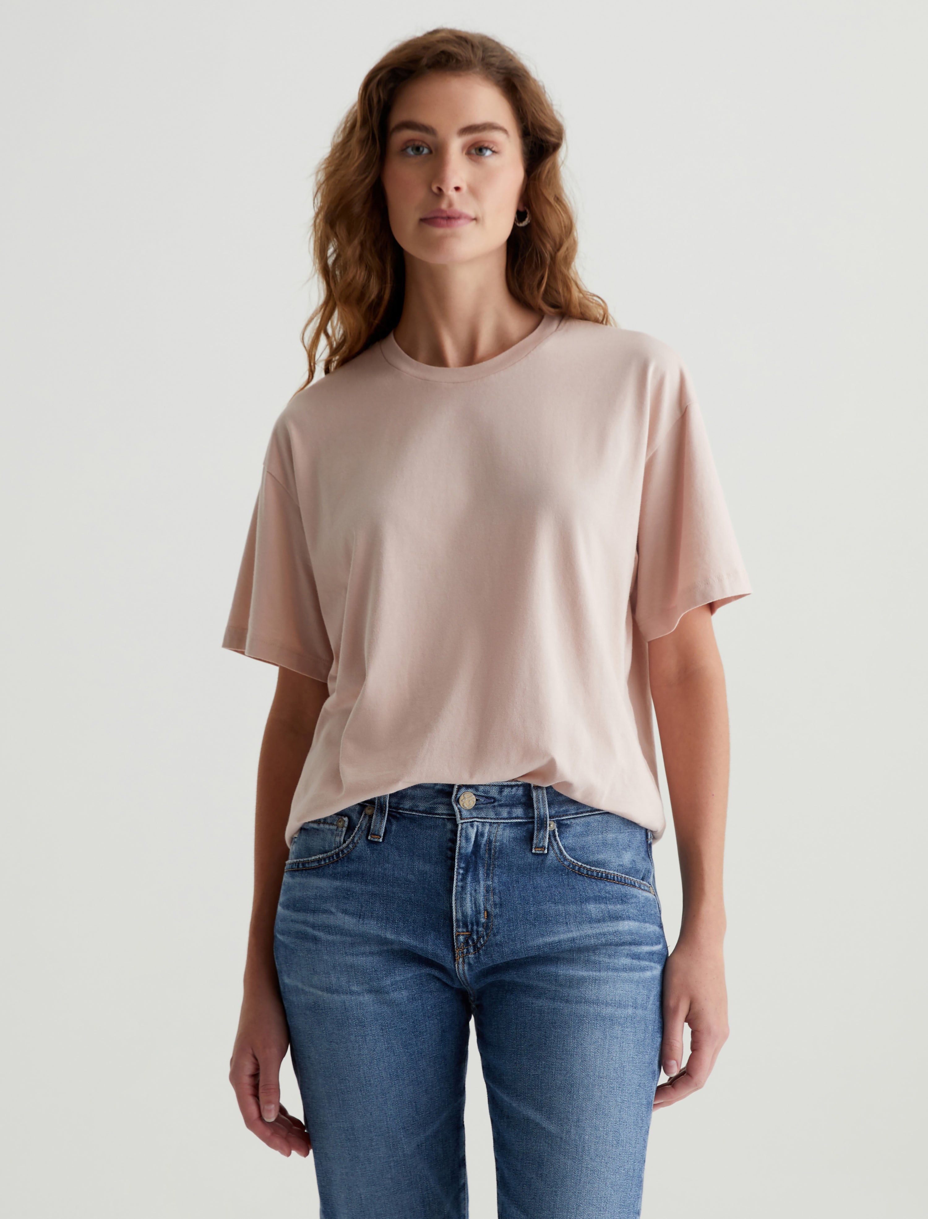 Karter Ex-Boyfriend Vintage Pink Oversized Crew Neck T-Shirt Women Top Photo 1