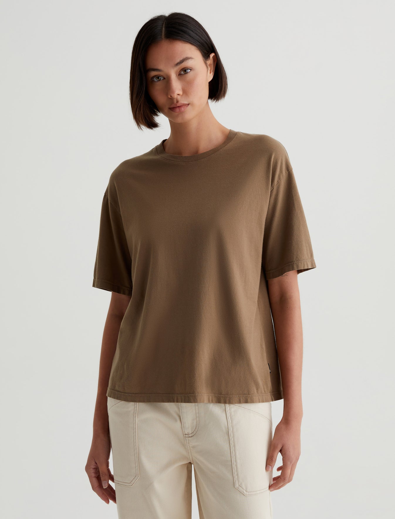 Karter Ex-Boyfriend Wild Mushroom Oversized Fit Short Sleeve Crew Neck T-Shirt Womens Top Photo 1