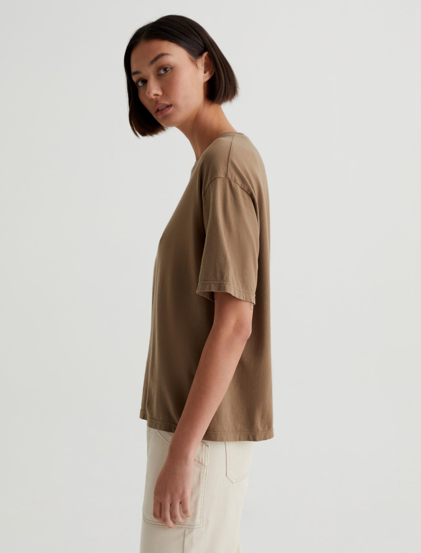 Karter Ex-Boyfriend Wild Mushroom Oversized Fit Short Sleeve Crew Neck T-Shirt Womens Top Photo 5