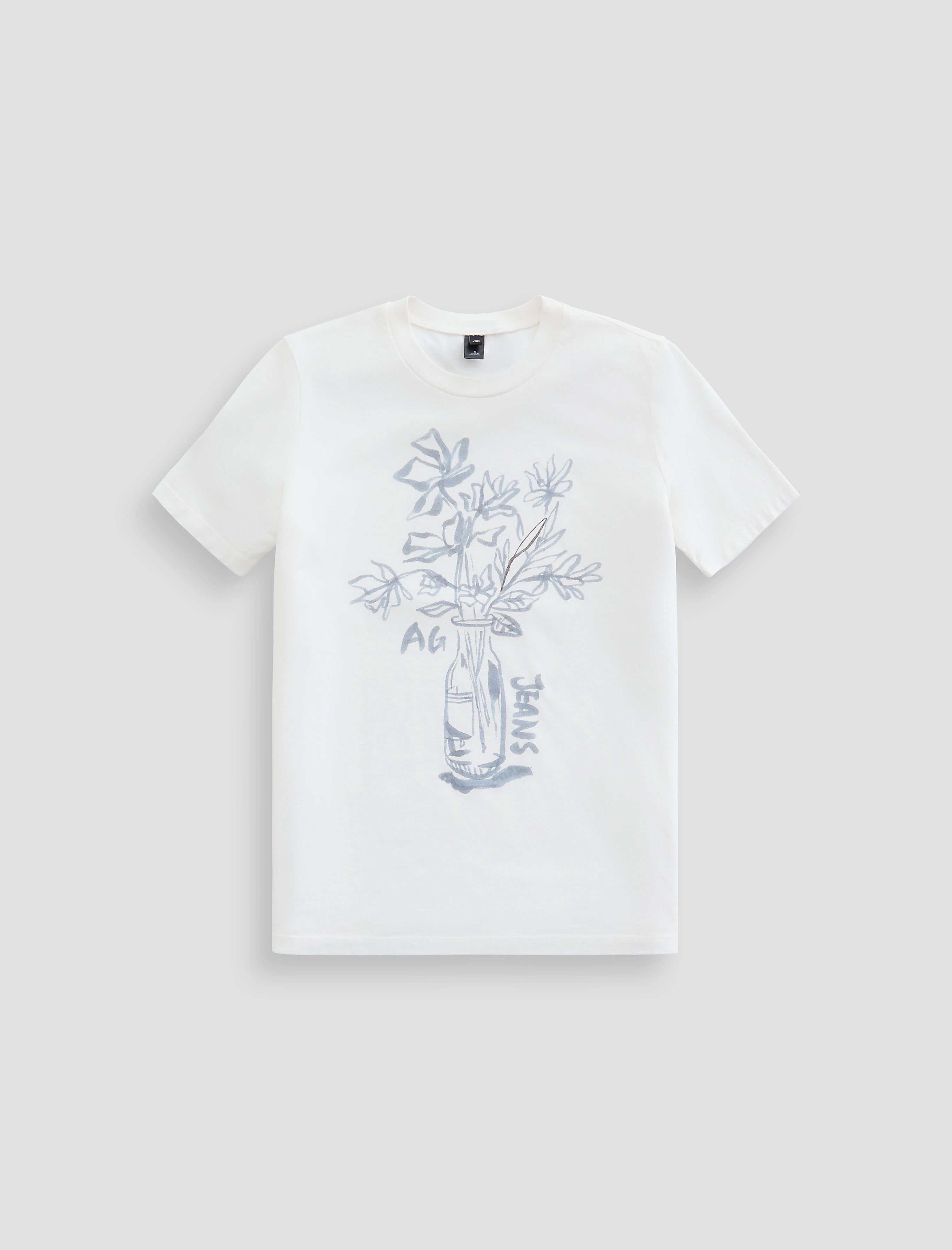 Jagger Crew Women Brushed Floral -Ivory Du Classic Fit Short Sleeve Crew Neck T-Shirt Women Top Photo 9