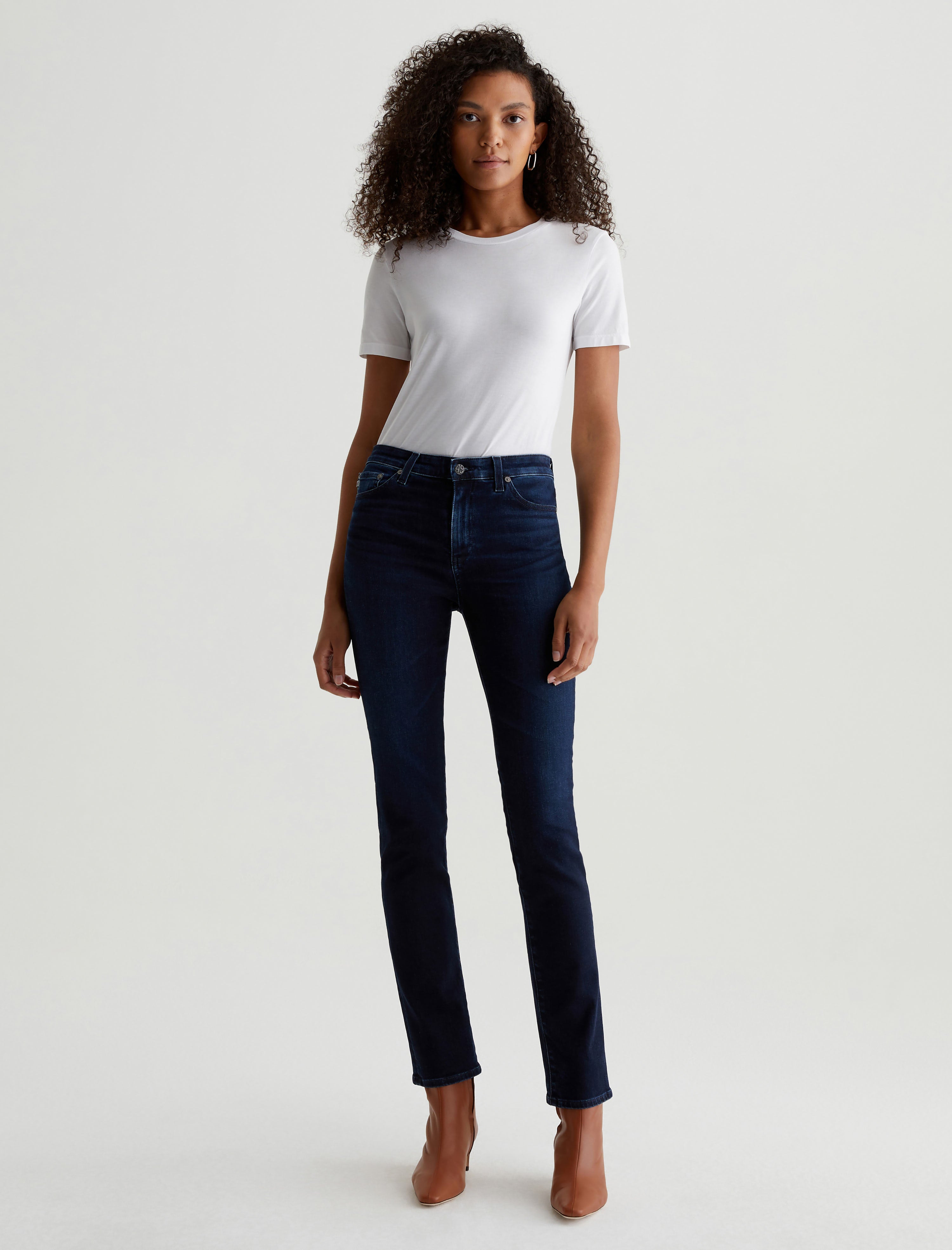 Mari Extended 3 Years Berlin AG-ed™ High-Rise Slim Straight Leg Denim Women Bottom Photo 1