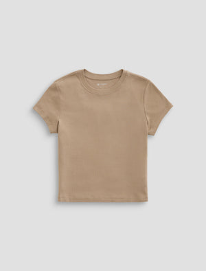 Sadie Crew Khaki Sand 90'S Vintage Crop Short Sleeve T-Shirt Women Top Photo 9