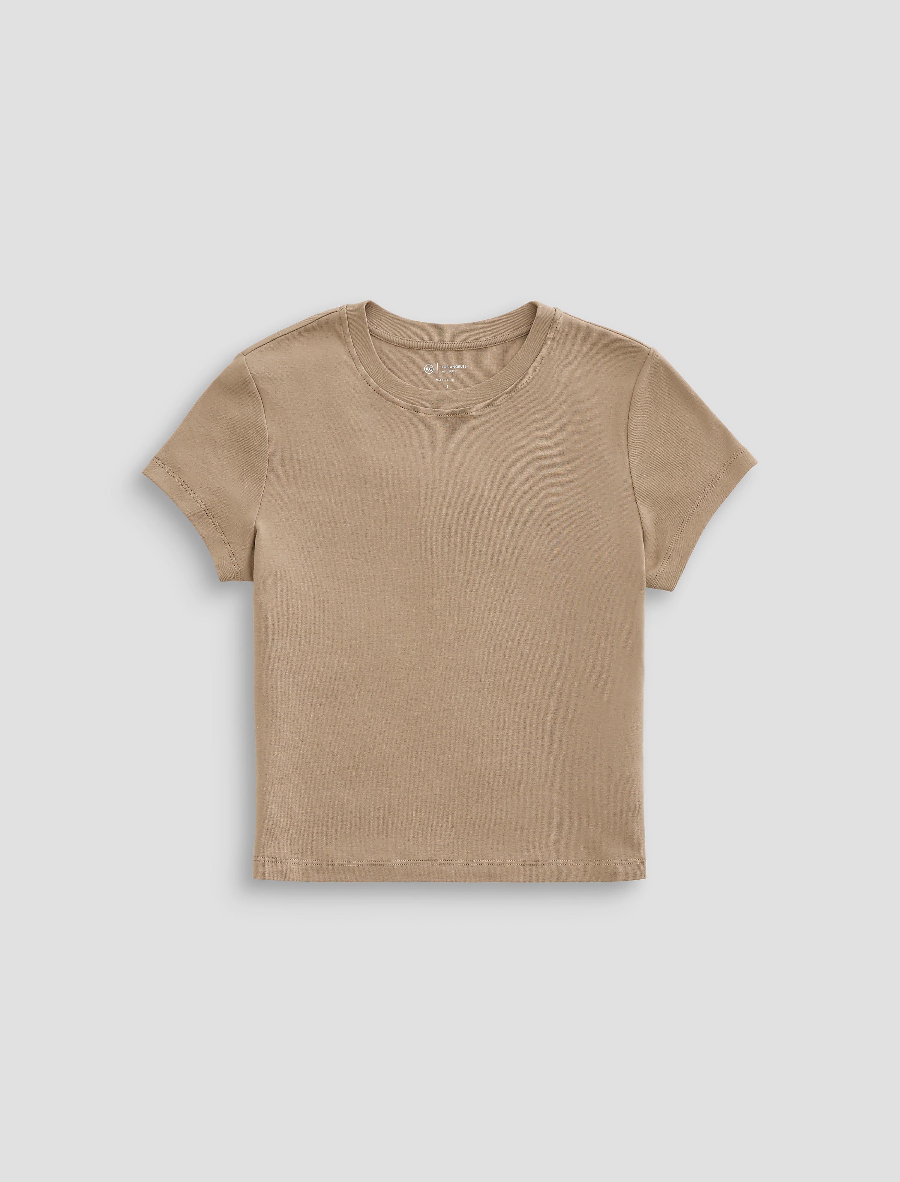 Sadie Crew Khaki Sand 90'S Vintage Crop Short Sleeve T-Shirt Women Top Photo 9