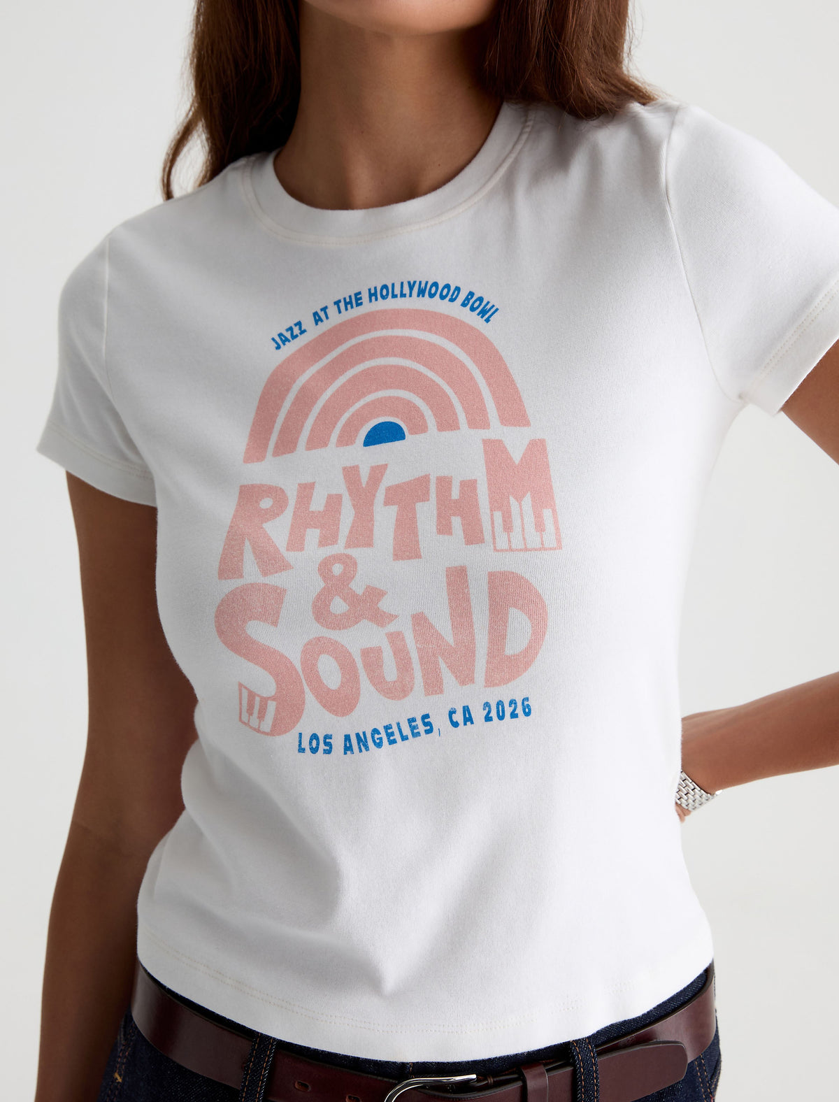 Sadie Crew P Rhythm & Sound Tee 90'S Vintage Crop S/S T-Shirt Womens Top Photo 2