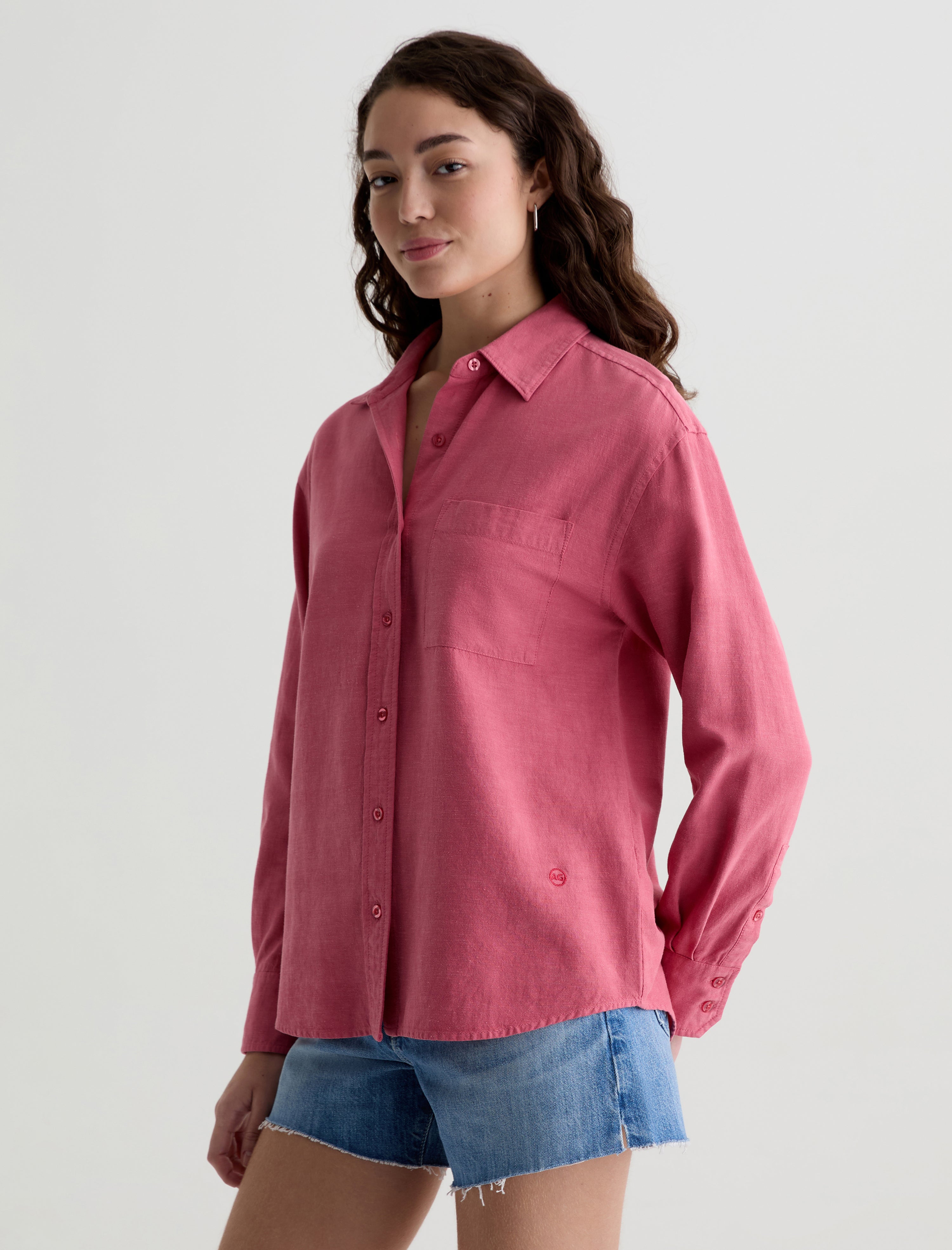 Addison Shirt Peony Relaxed Button-Up Shirt Women Top Photo 6