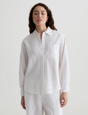 Addison Shirt White Relaxed Button-Up Shirt Women Top Photo 1